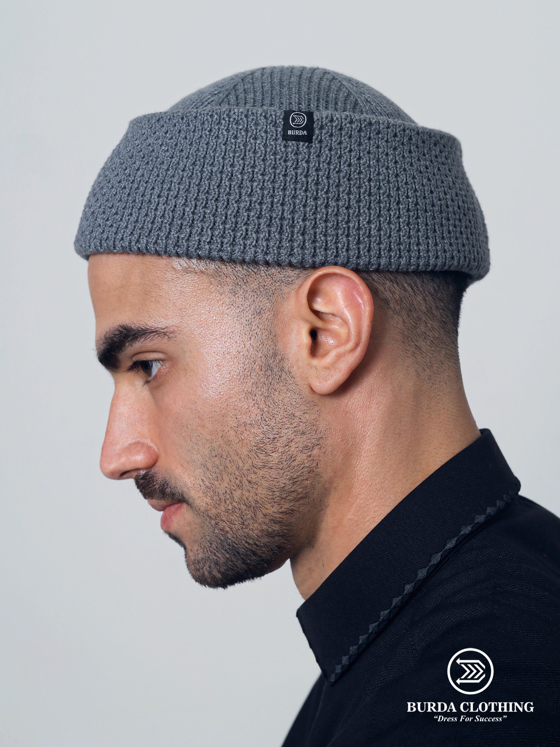 Gray folded Beanie / Kufi