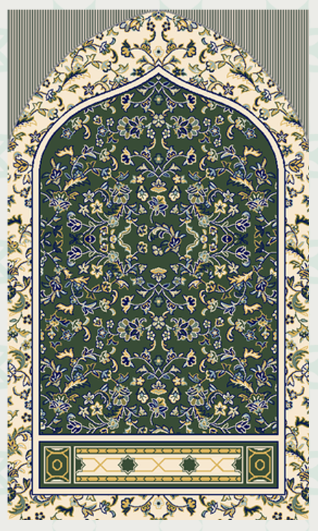 Medina Curved Carpet-Green