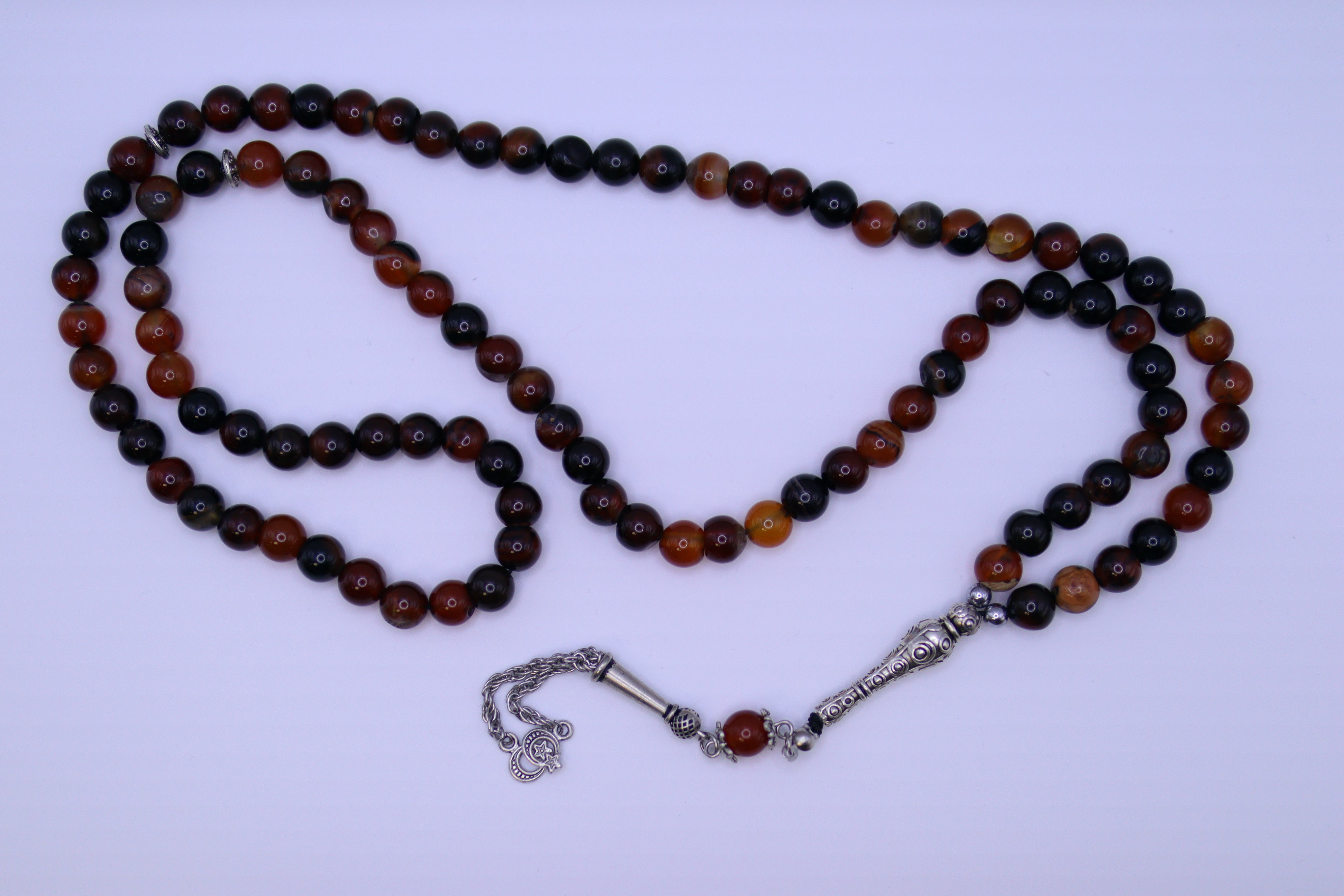 Islamic Tesbih Real stone 99 Prayer Beads 8mm - Brown