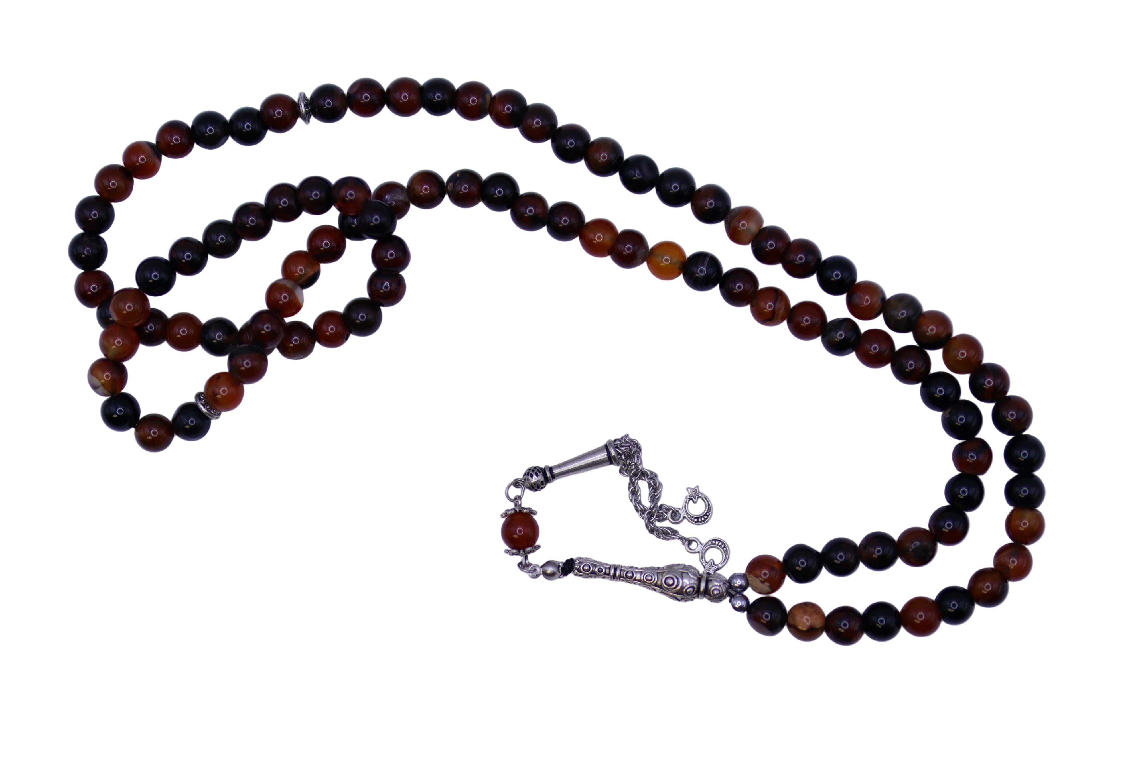 Islamic Tesbih Real stone 99 Prayer Beads 8mm - Brown