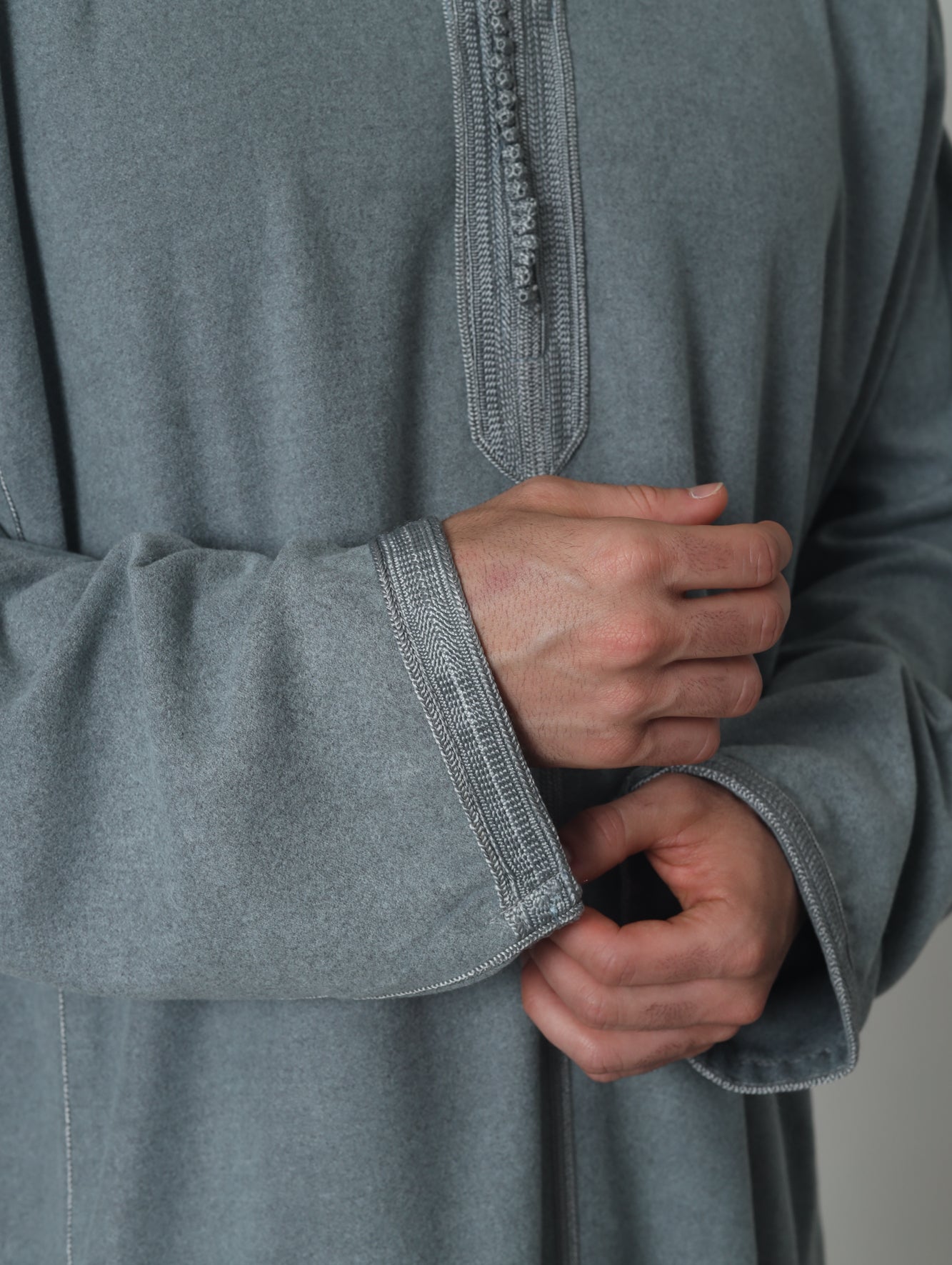 Moroccan Hoodie Elite Thobe Mlifa Djellaba Gray