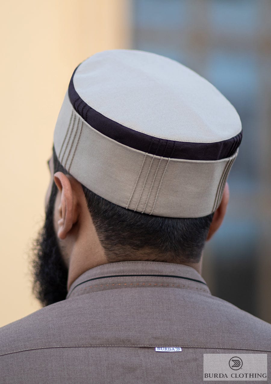 Burdaclothing 21 / Gold / Brown Folded Kufi 2-Tone