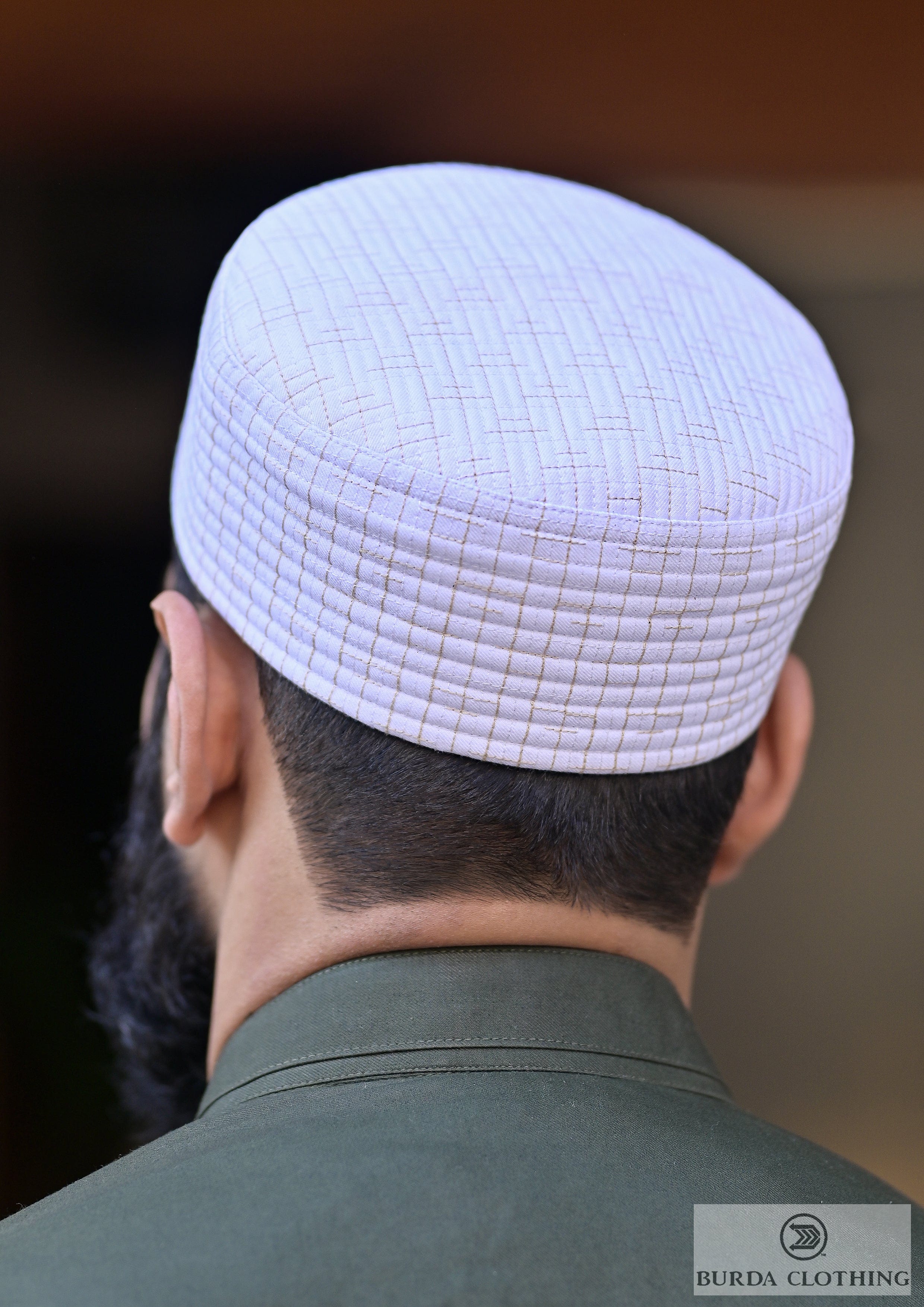 Burdaclothing 21 XS / White Skyline Kufi/Hat