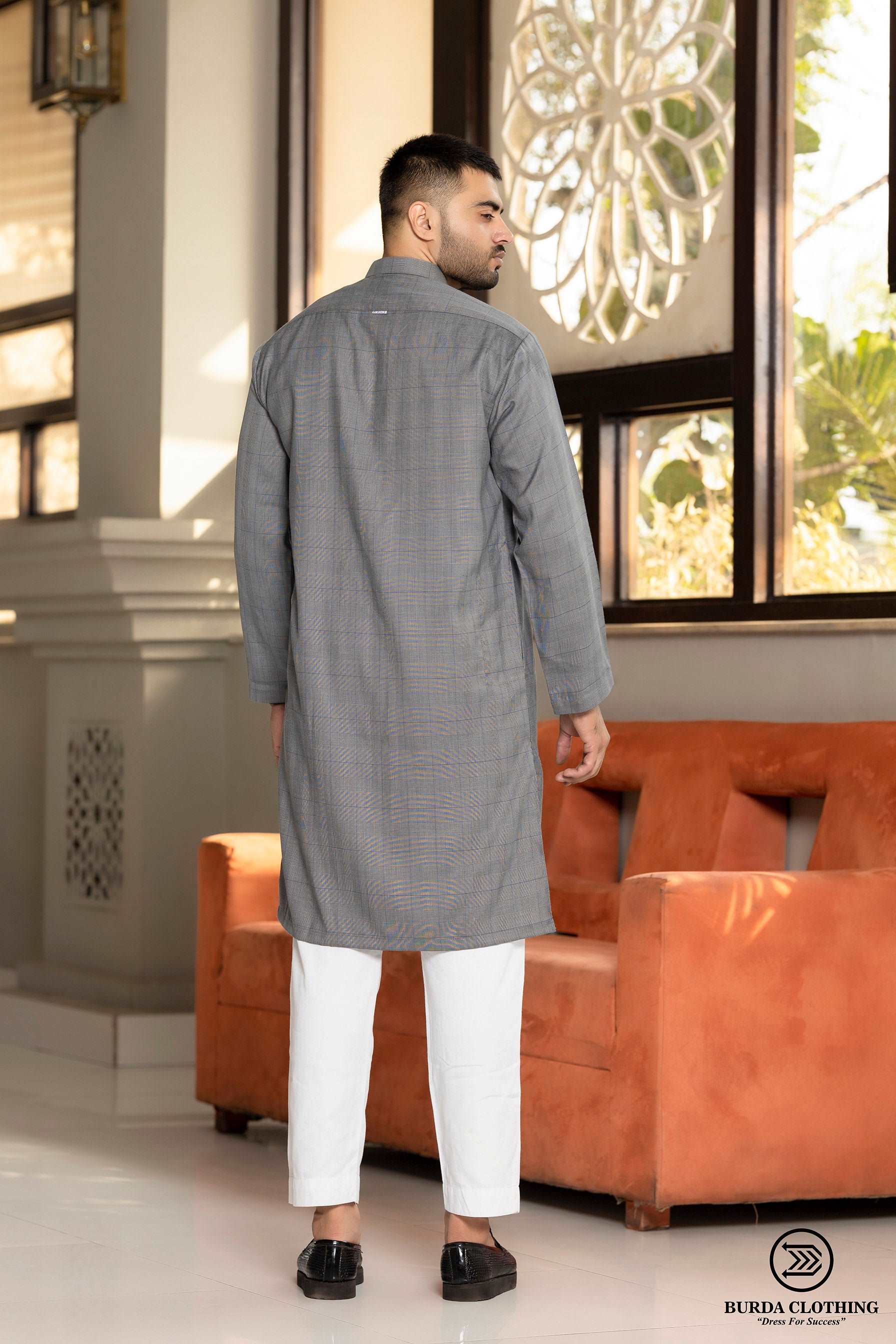 Burdaclothing Aamir Blue-Gray Premium Kurta Style 2