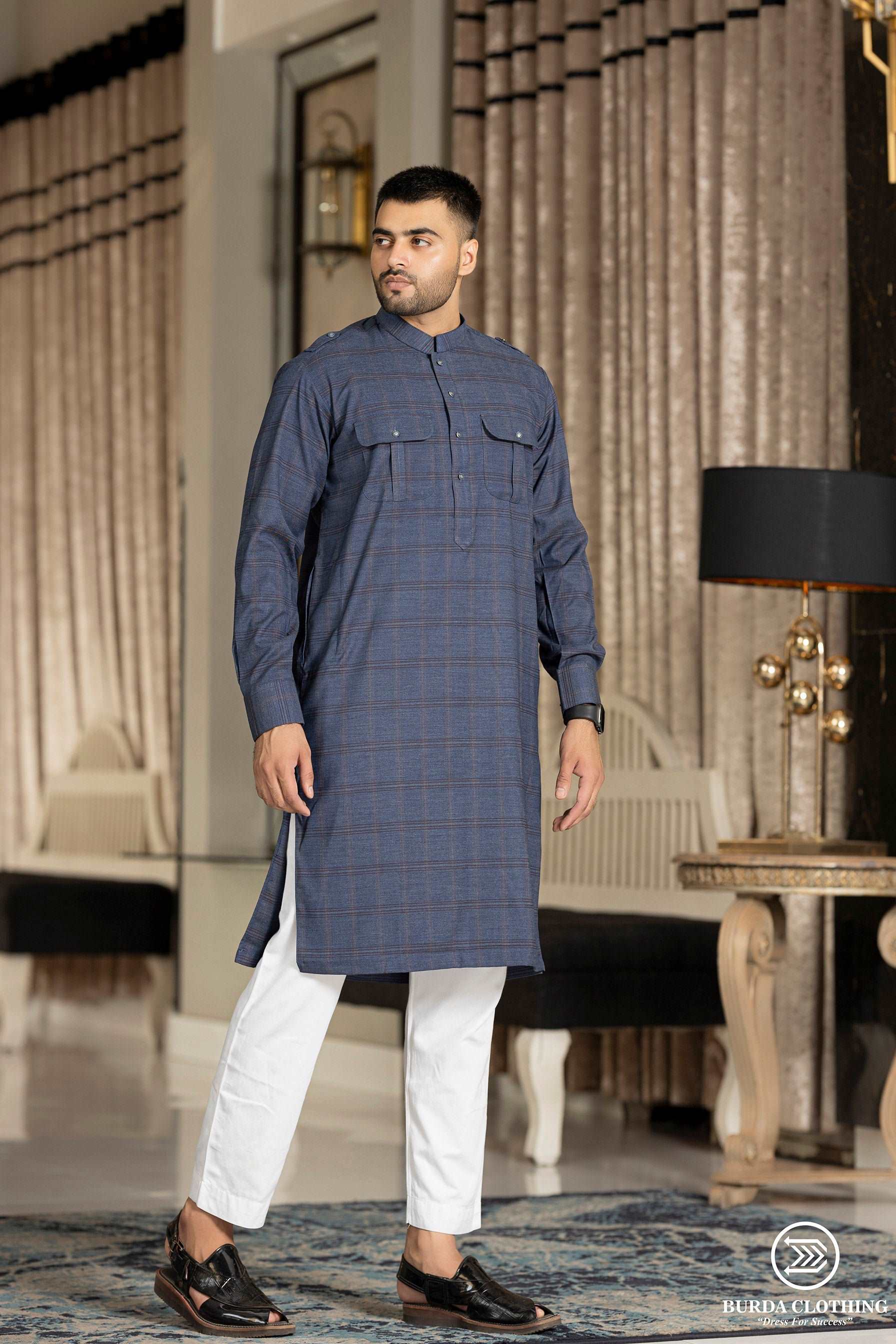 Burdaclothing Aamir Blue Premium Kurta