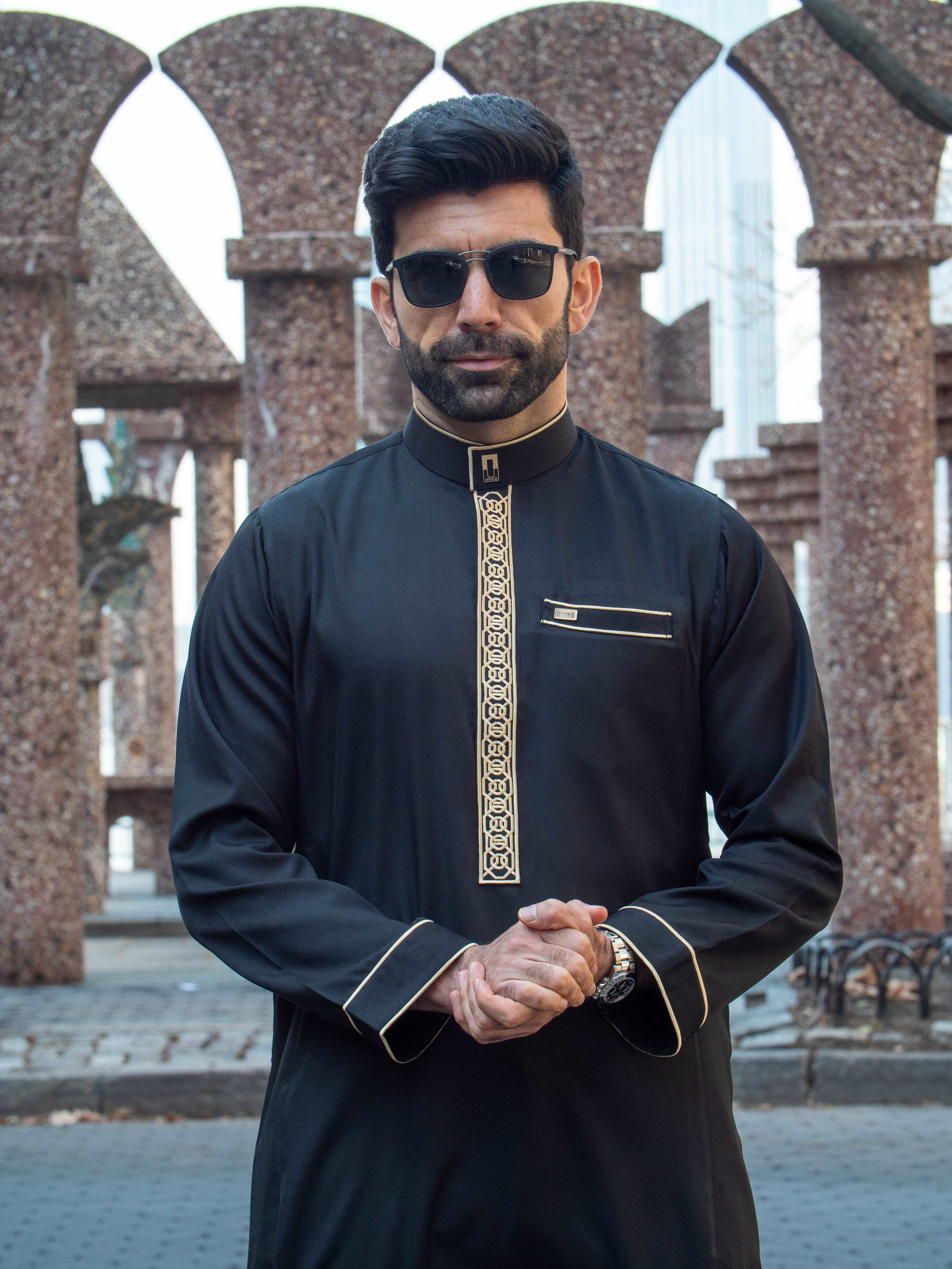 Burdaclothing Adult Premium Thobe 111A Black (Father & Son)
