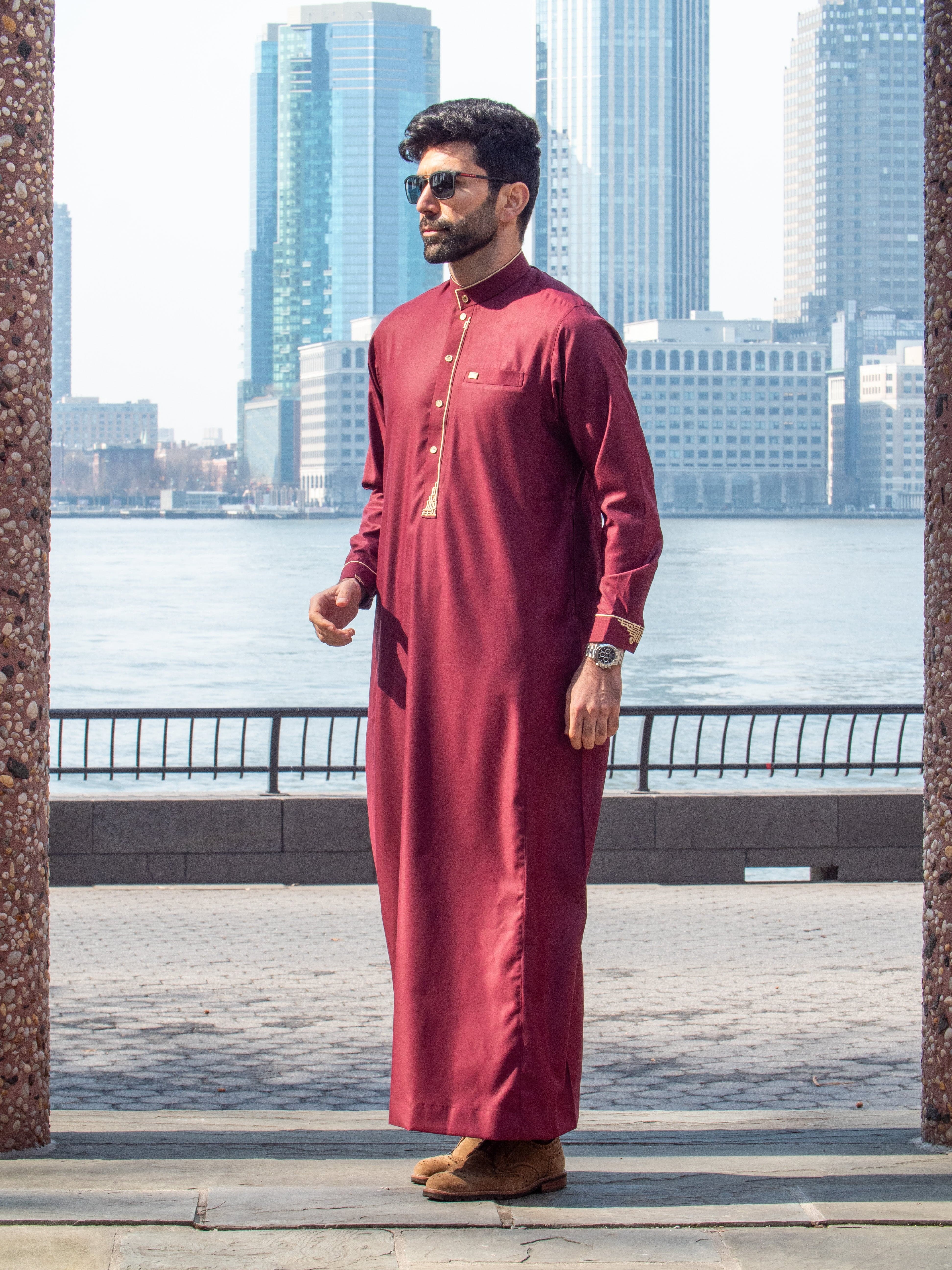 Burdaclothing Adult Premium Thobe 114A Maroon (Father & Son)