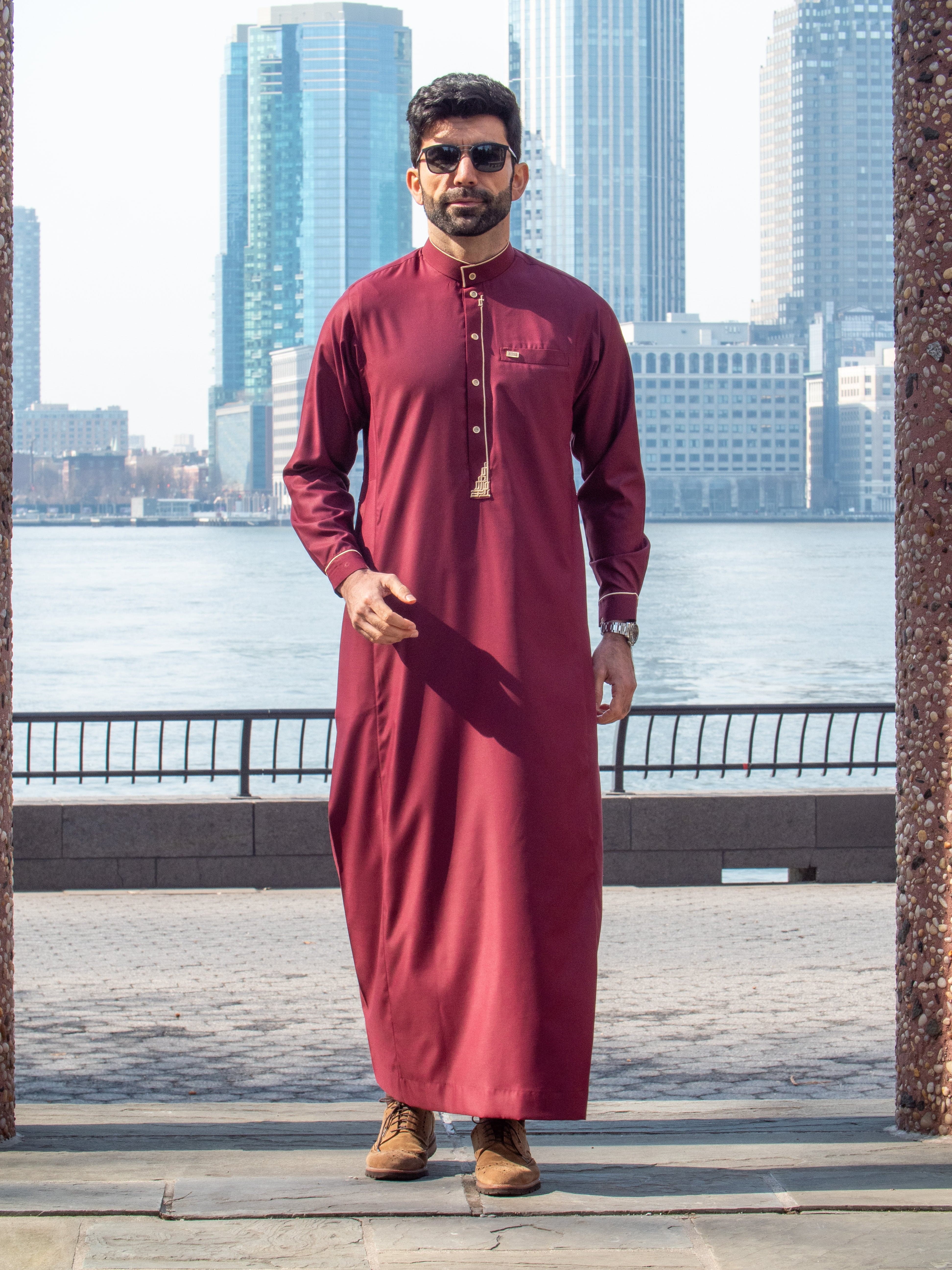 Burdaclothing Adult Premium Thobe 114A Maroon (Father & Son)