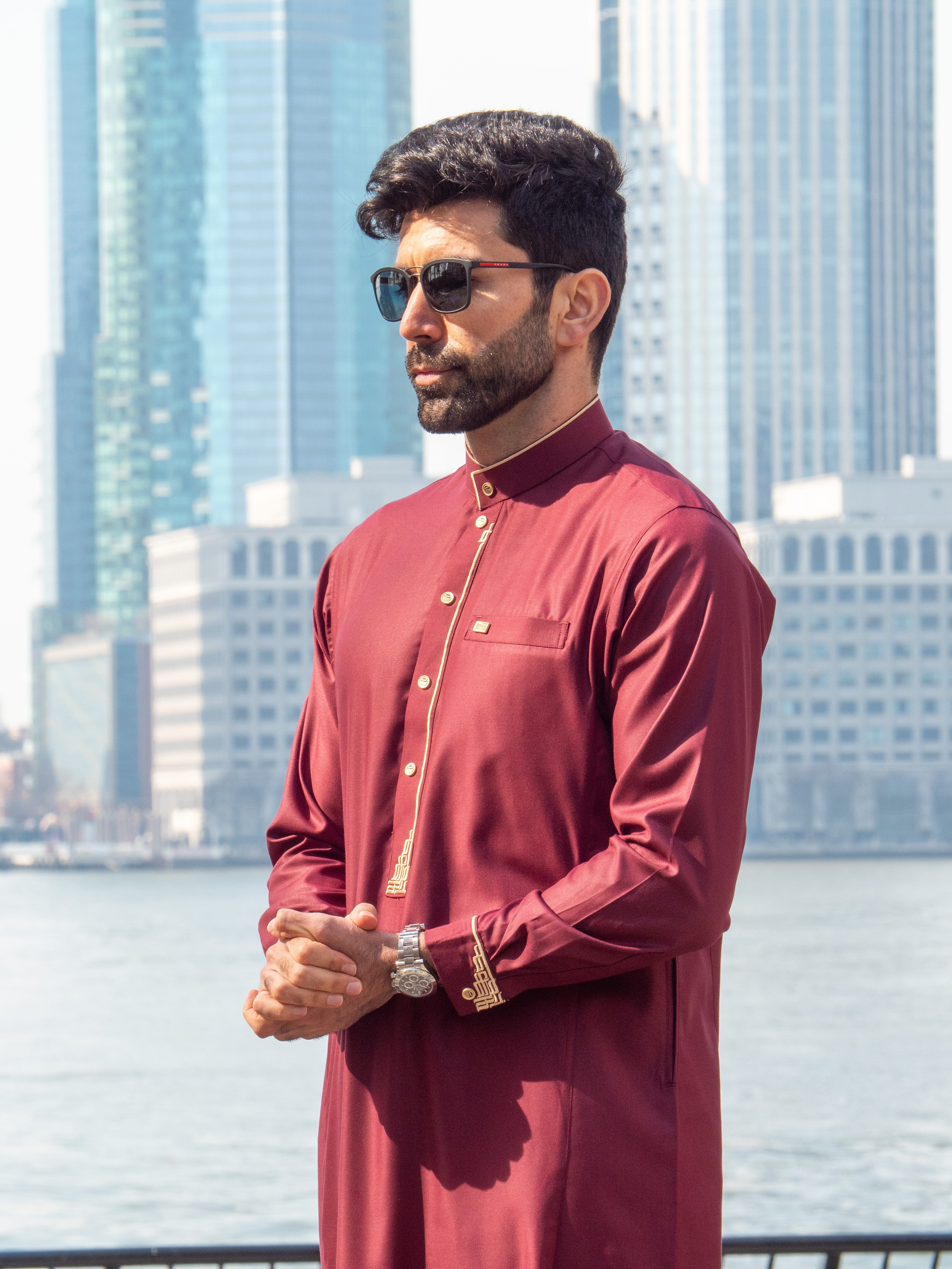 Burdaclothing Adult Premium Thobe 114A Maroon (Father & Son)
