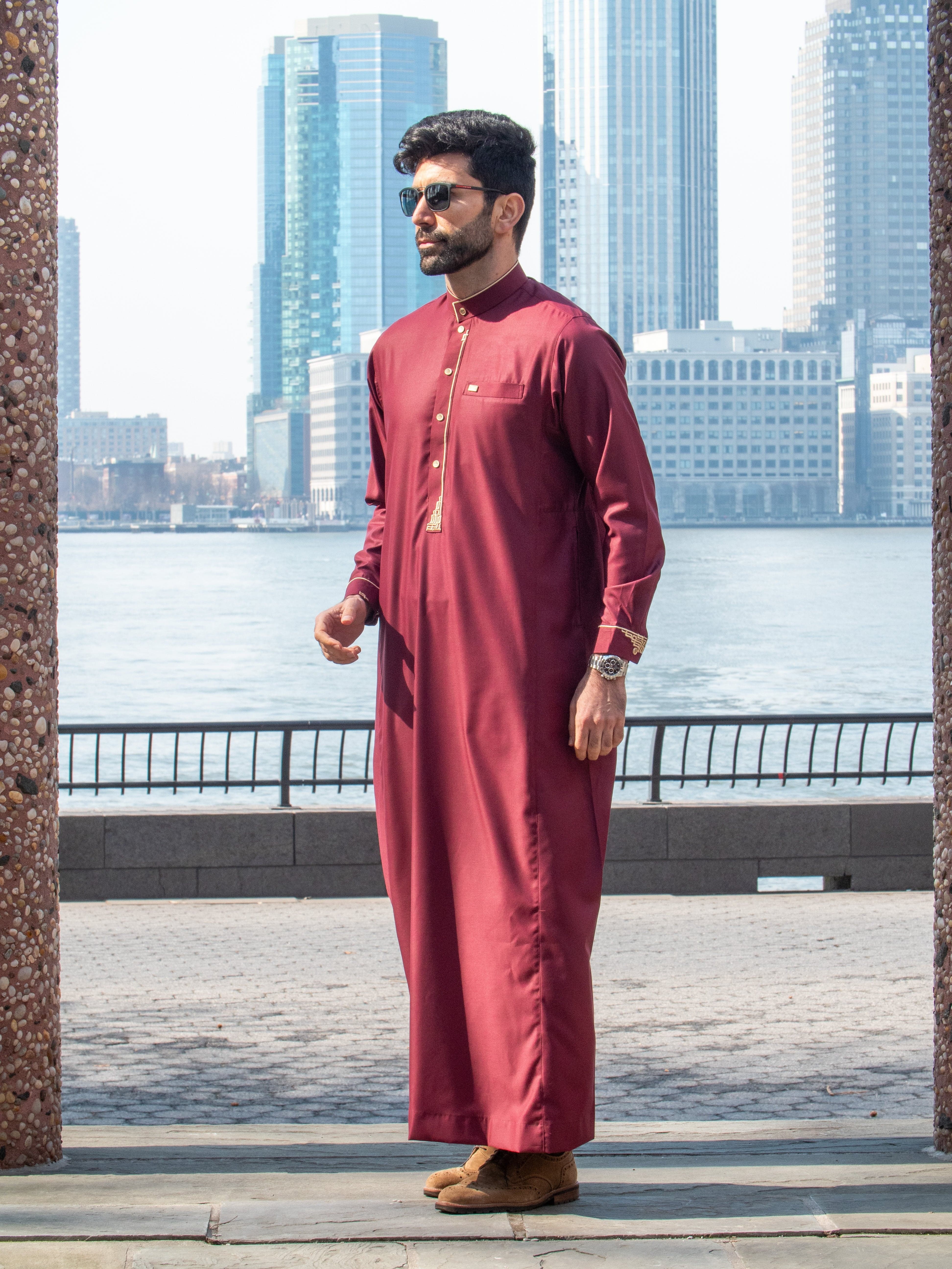 Burdaclothing Adult Premium Thobe 114A Maroon (Father & Son)