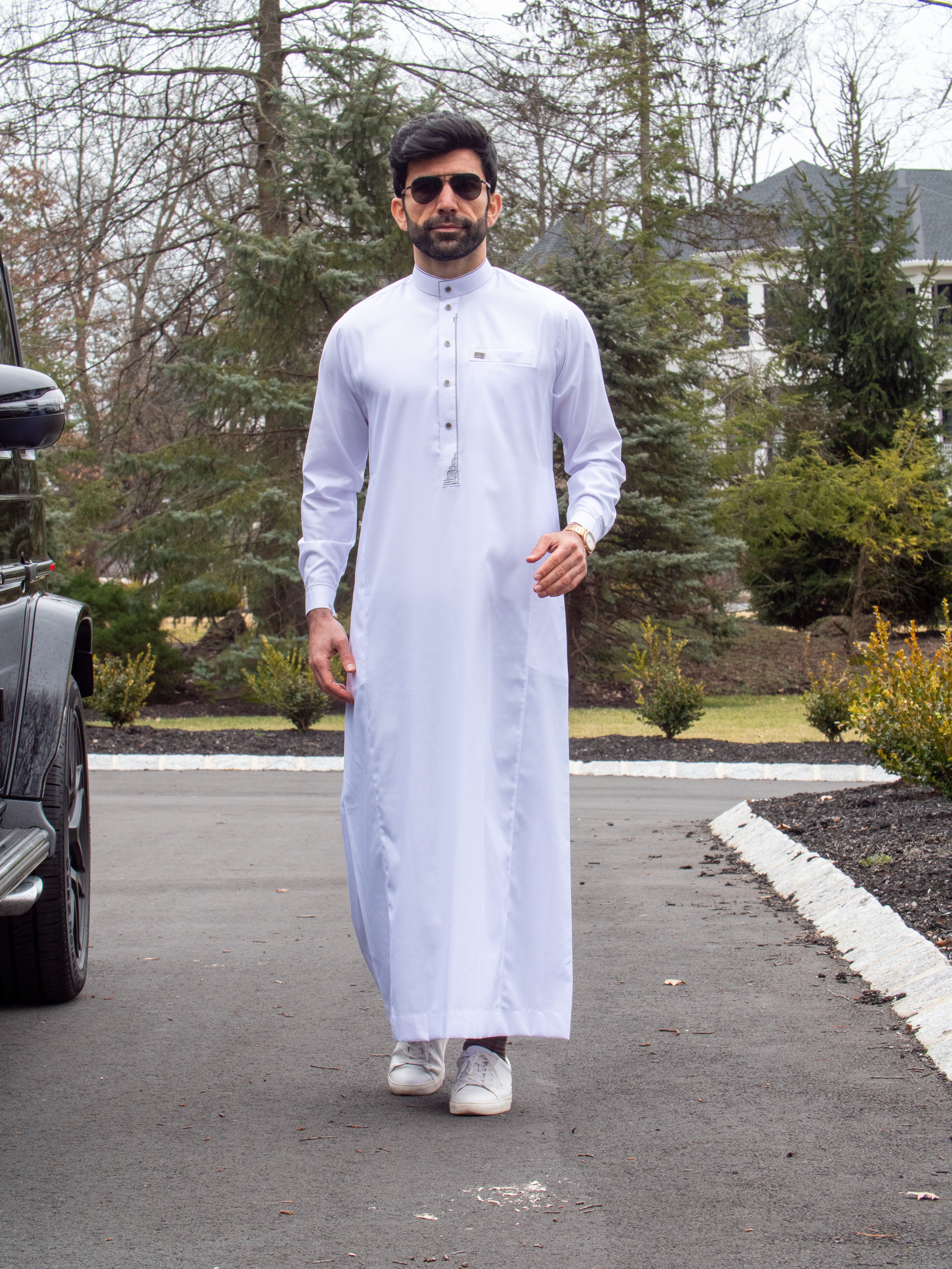Burdaclothing Adult Premium Thobe 114B White (Father & Son)