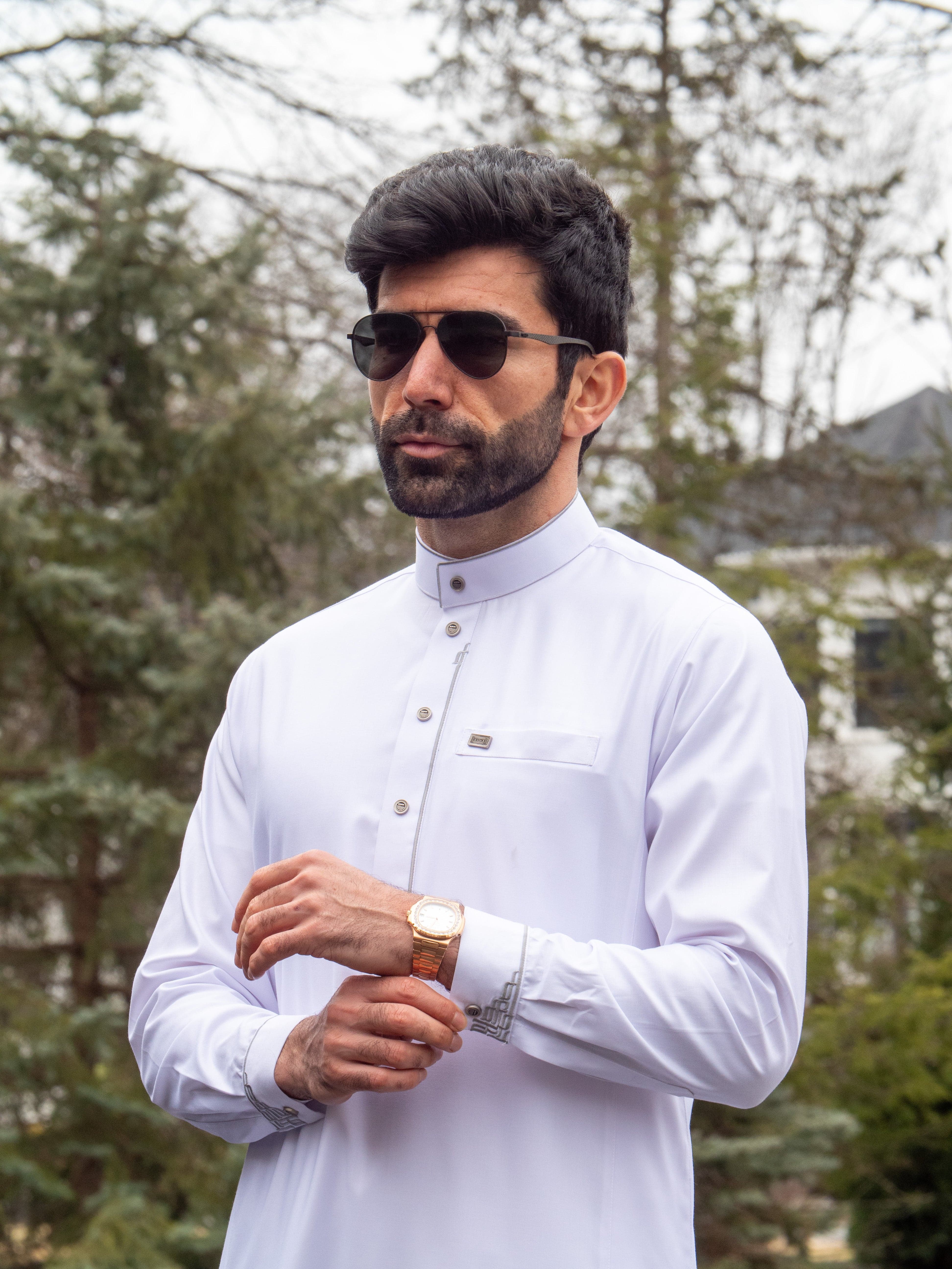 Burdaclothing Adult Premium Thobe 114B White (Father & Son)