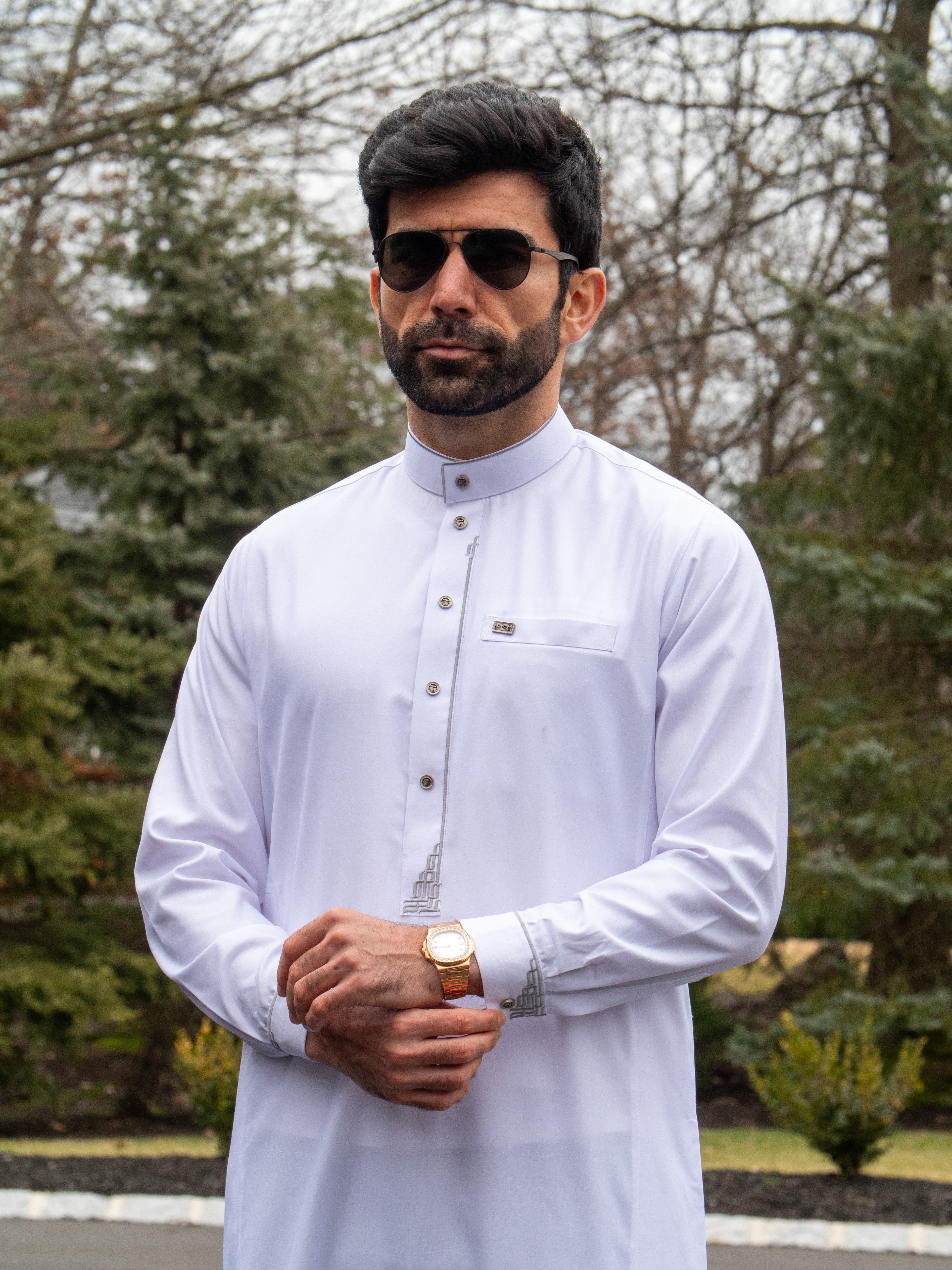 Burdaclothing Adult Premium Thobe 114B White (Father & Son)