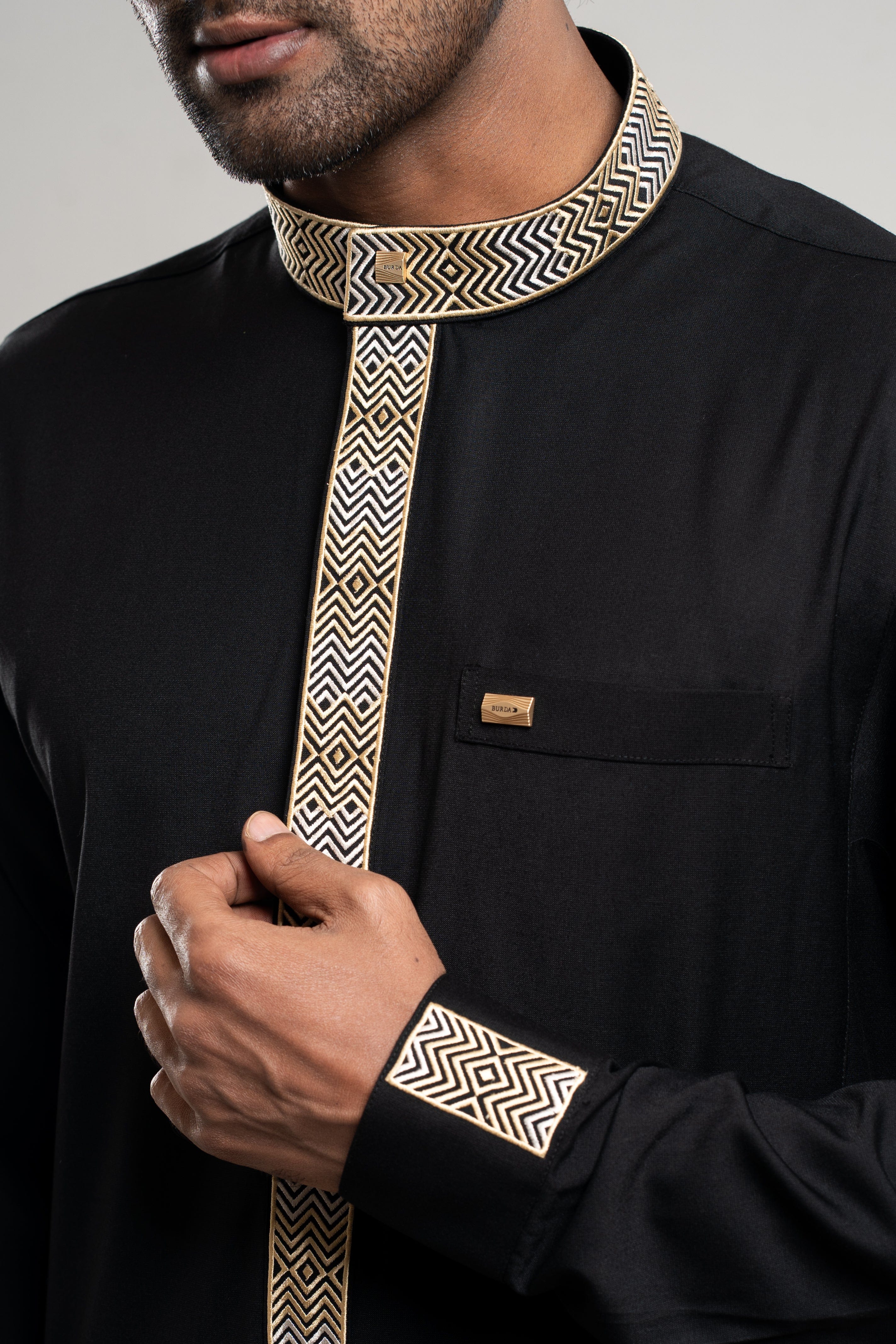 Burdaclothing Adult Premium Thobe 215 Black ( Father & Son)