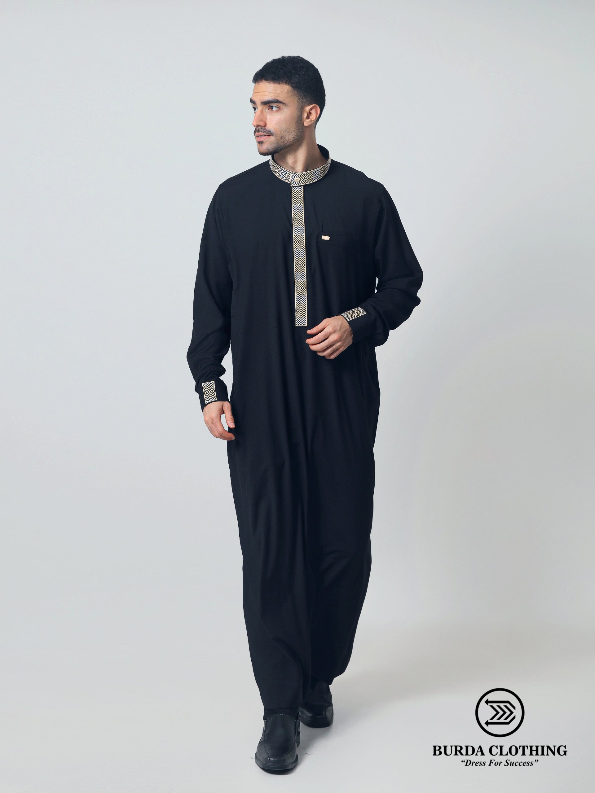 Adult Premium Thobe 215 Black (Father & Son) by Burdaclothing