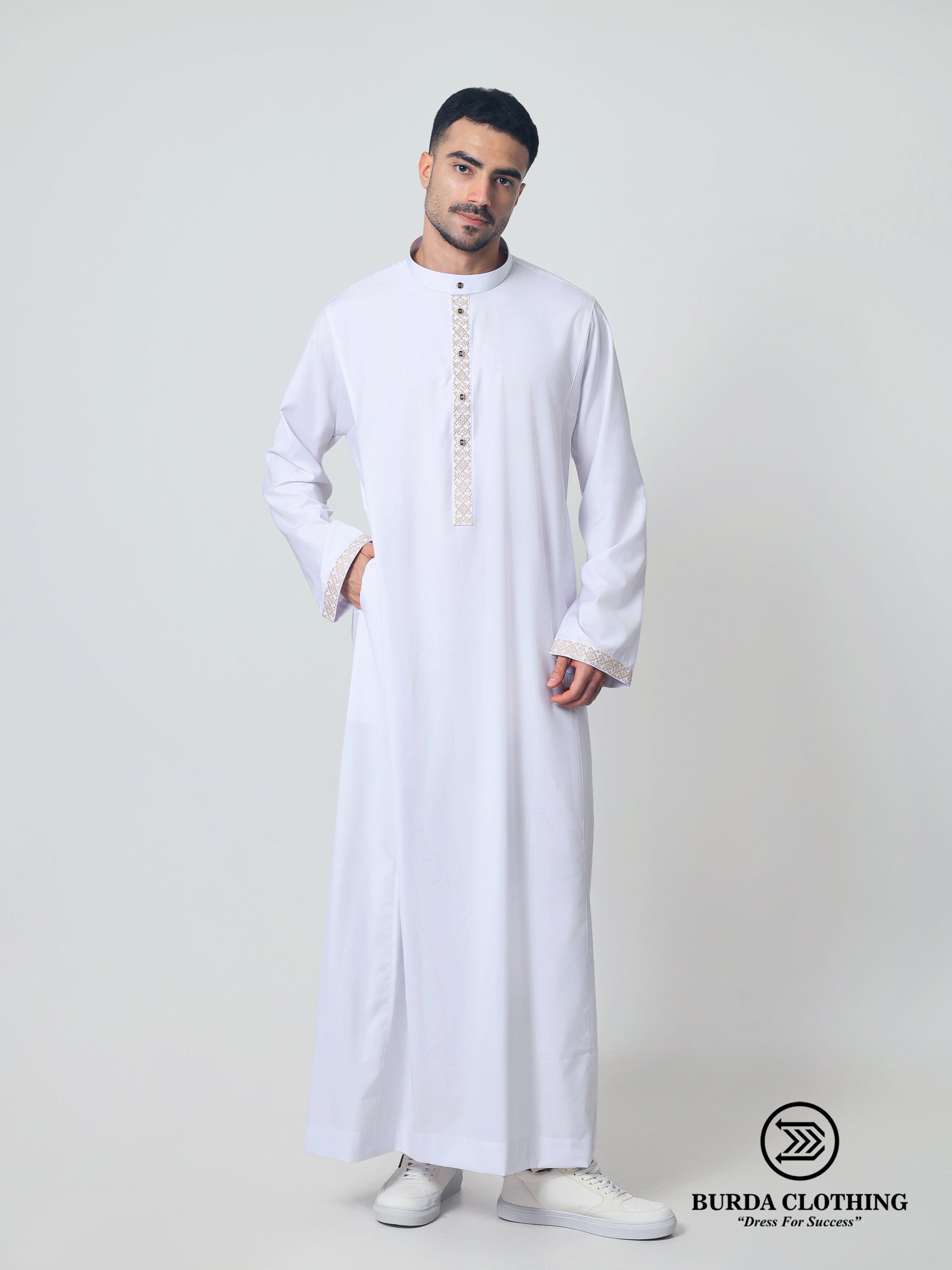 Adult Premium Thobe 228 White by Burdaclothing