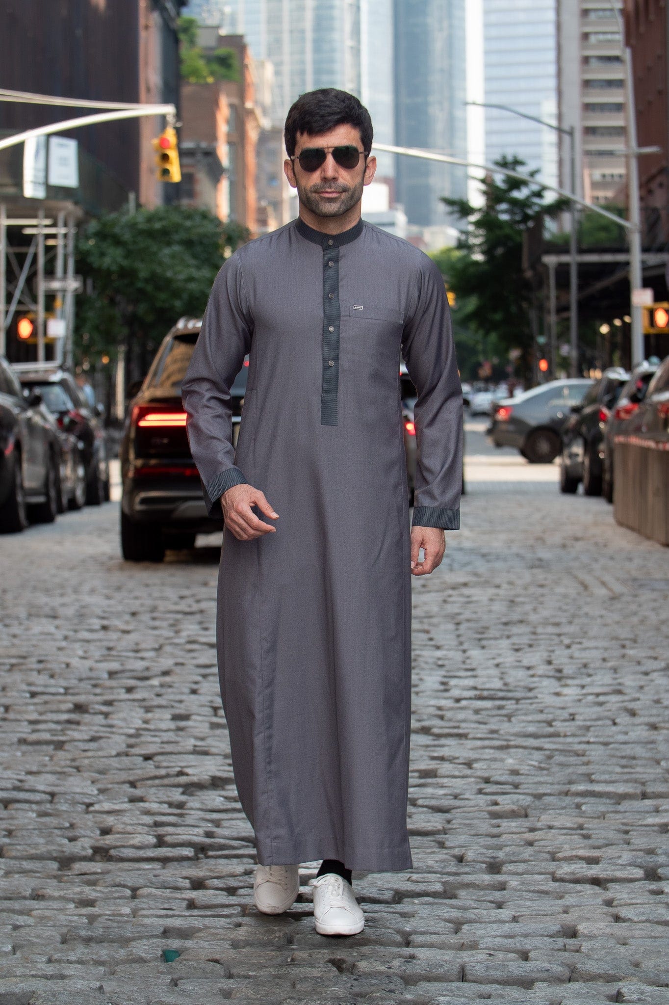 Burdaclothing Adult Thobe 500 GRAY ( FATHER & SON)