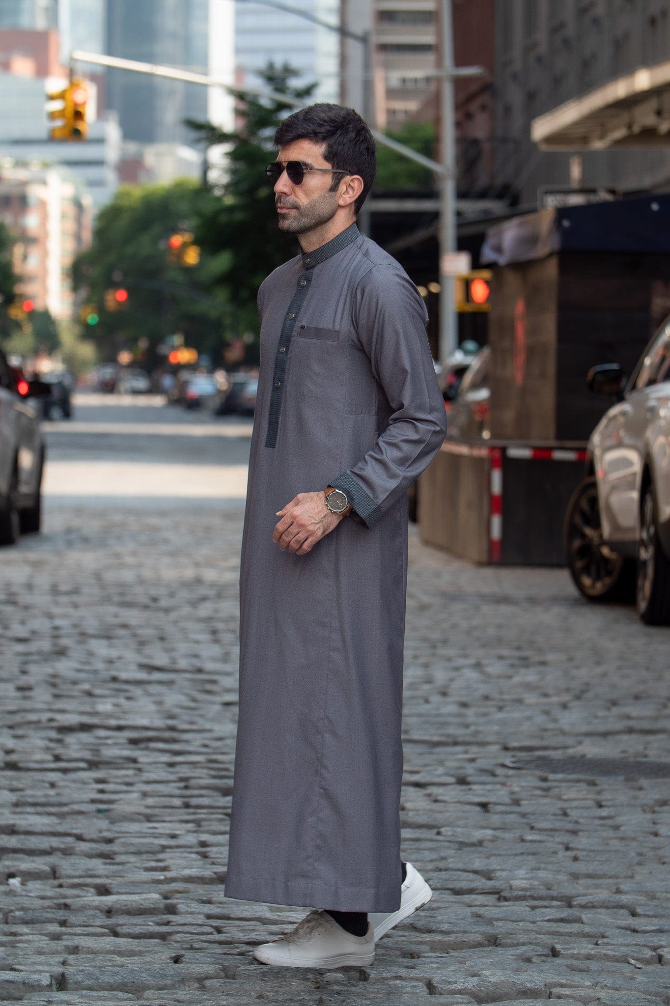 Burdaclothing Adult Thobe 500 GRAY ( FATHER & SON)