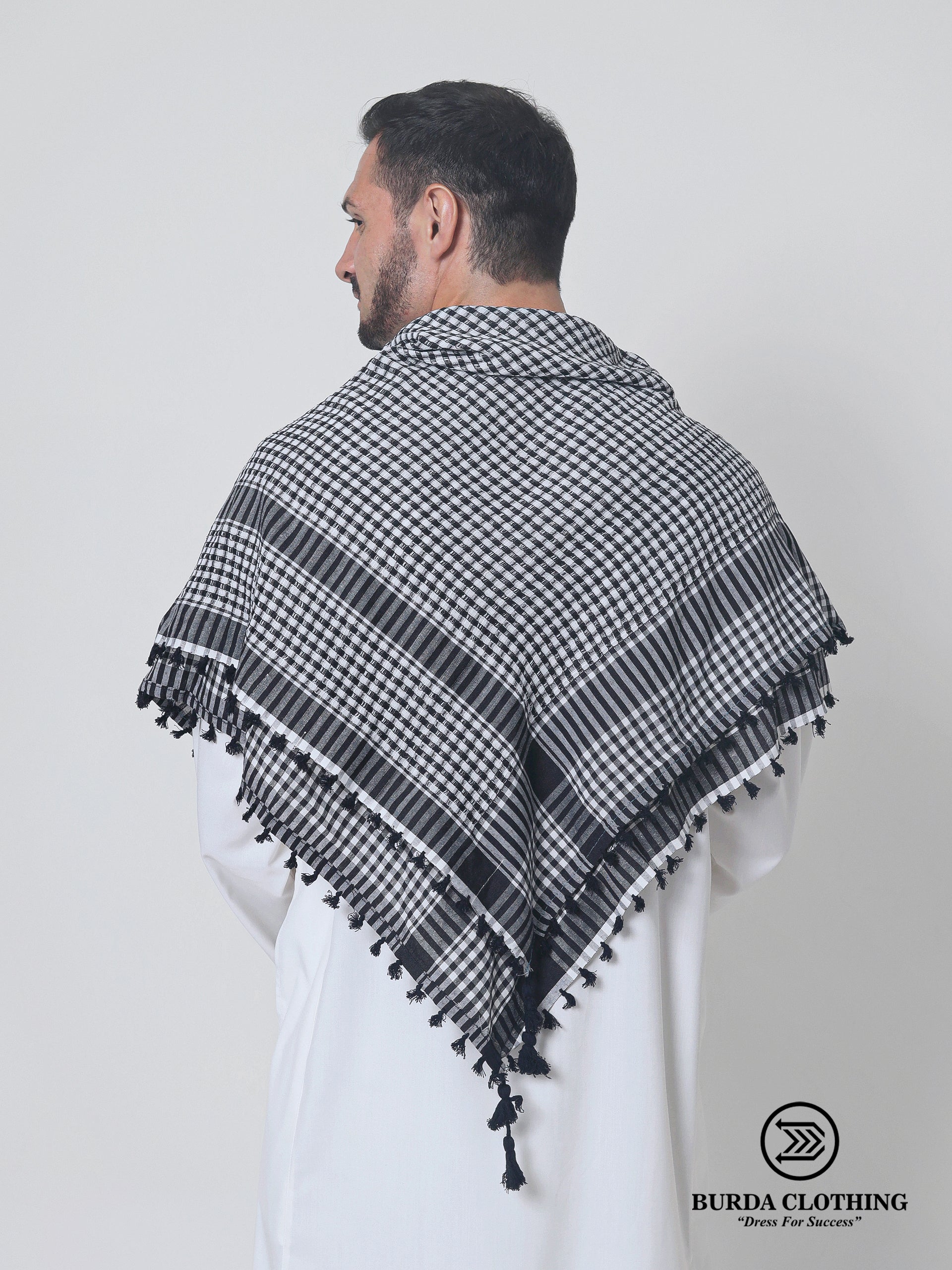 Black and White Rumal by Burdaclothing