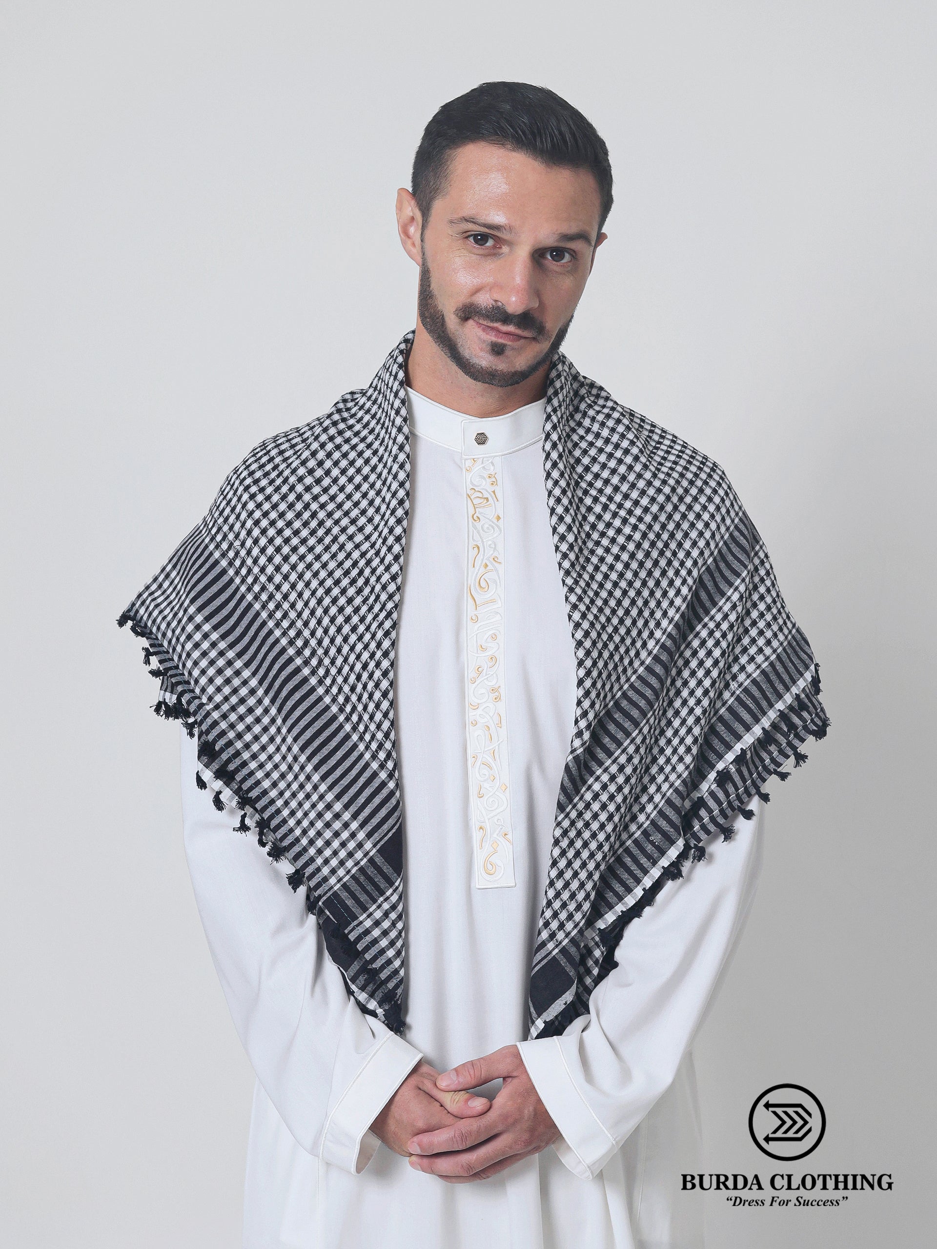 Black and White Rumal by Burdaclothing