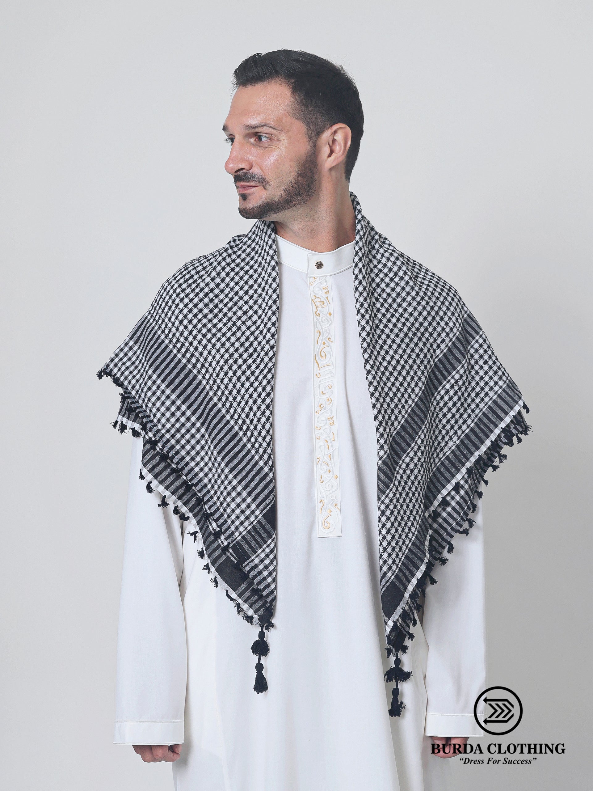 Black and White Rumal by Burdaclothing