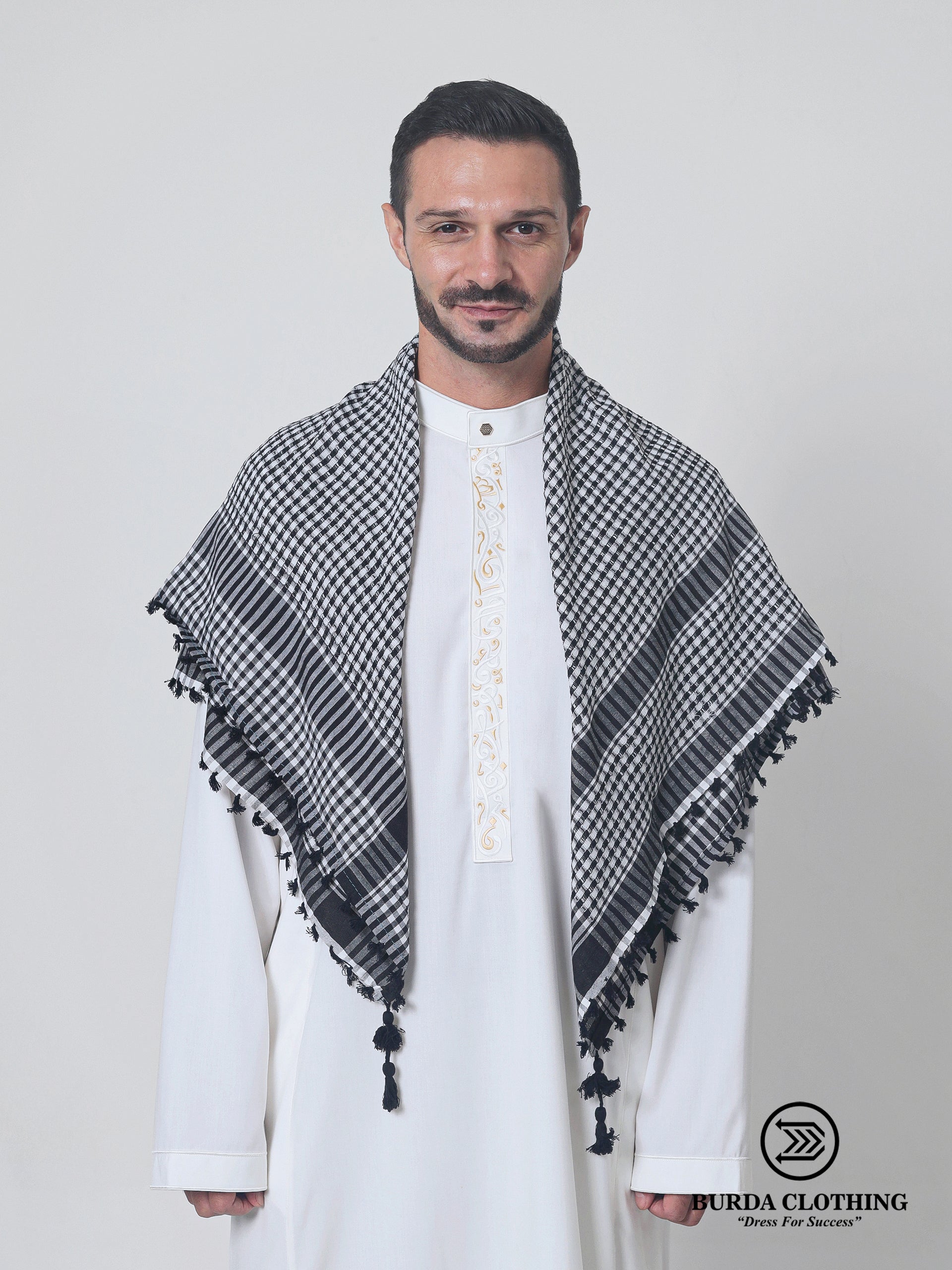 Black and White Rumal by Burdaclothing