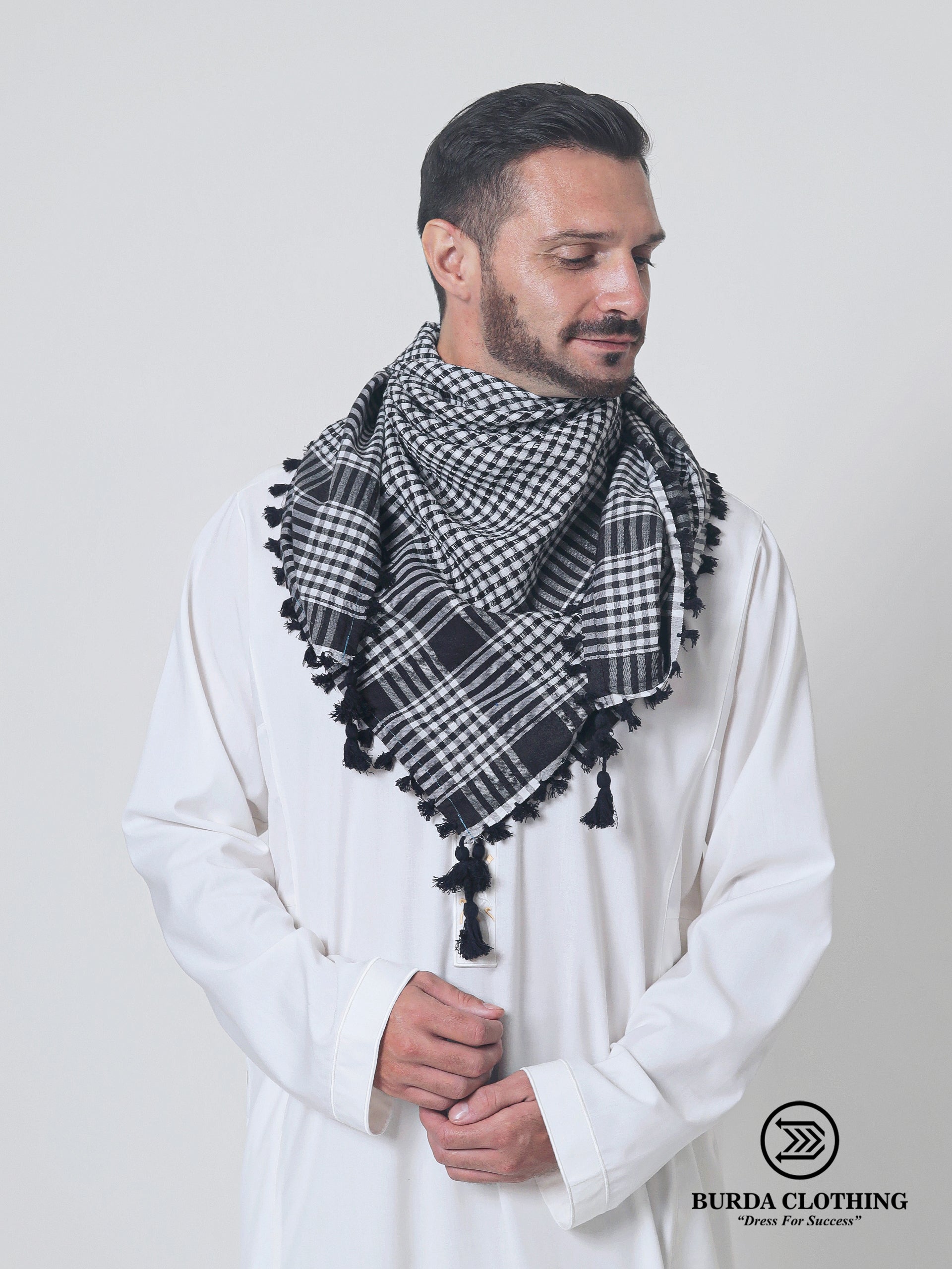 Black and White Rumal by Burdaclothing