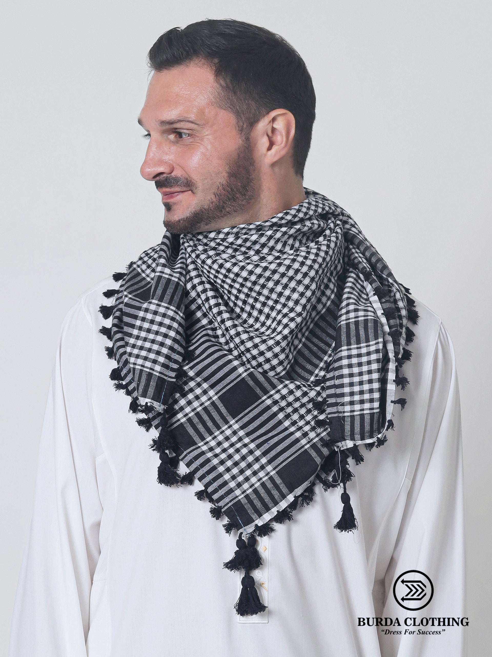 Black and White Rumal by Burdaclothing