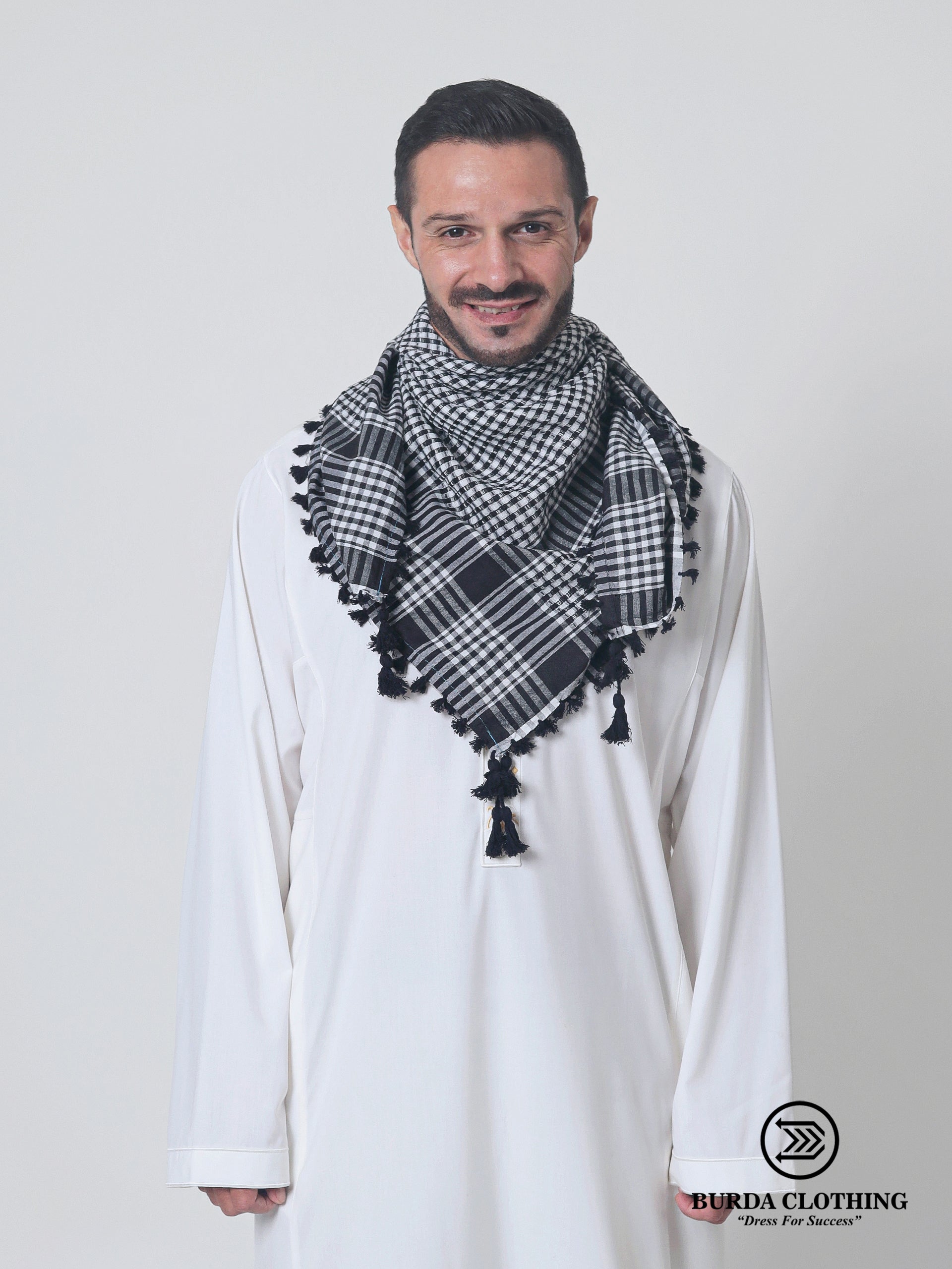 Black and White Rumal by Burdaclothing