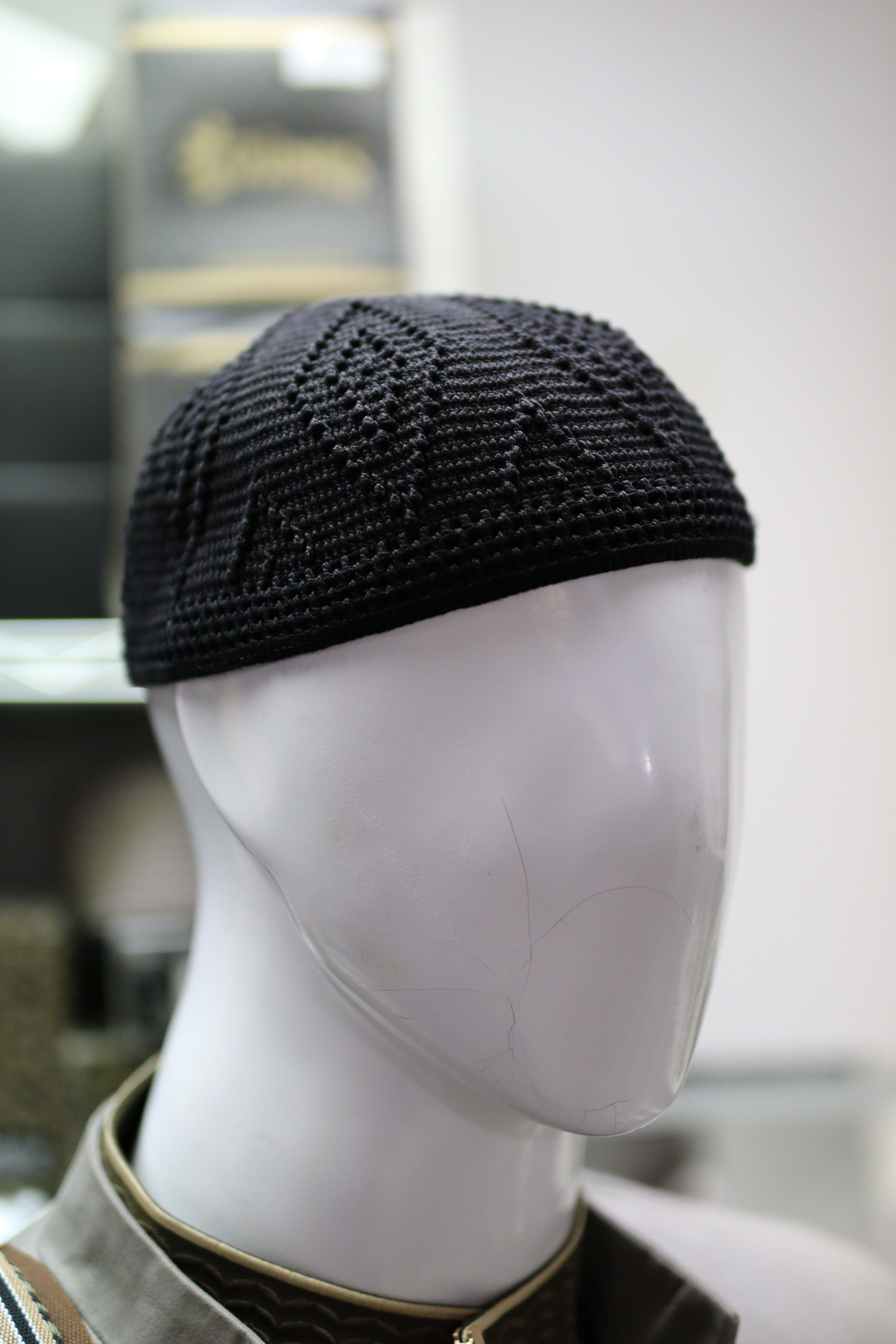Burdaclothing Black Skull Knit Cotton kufi