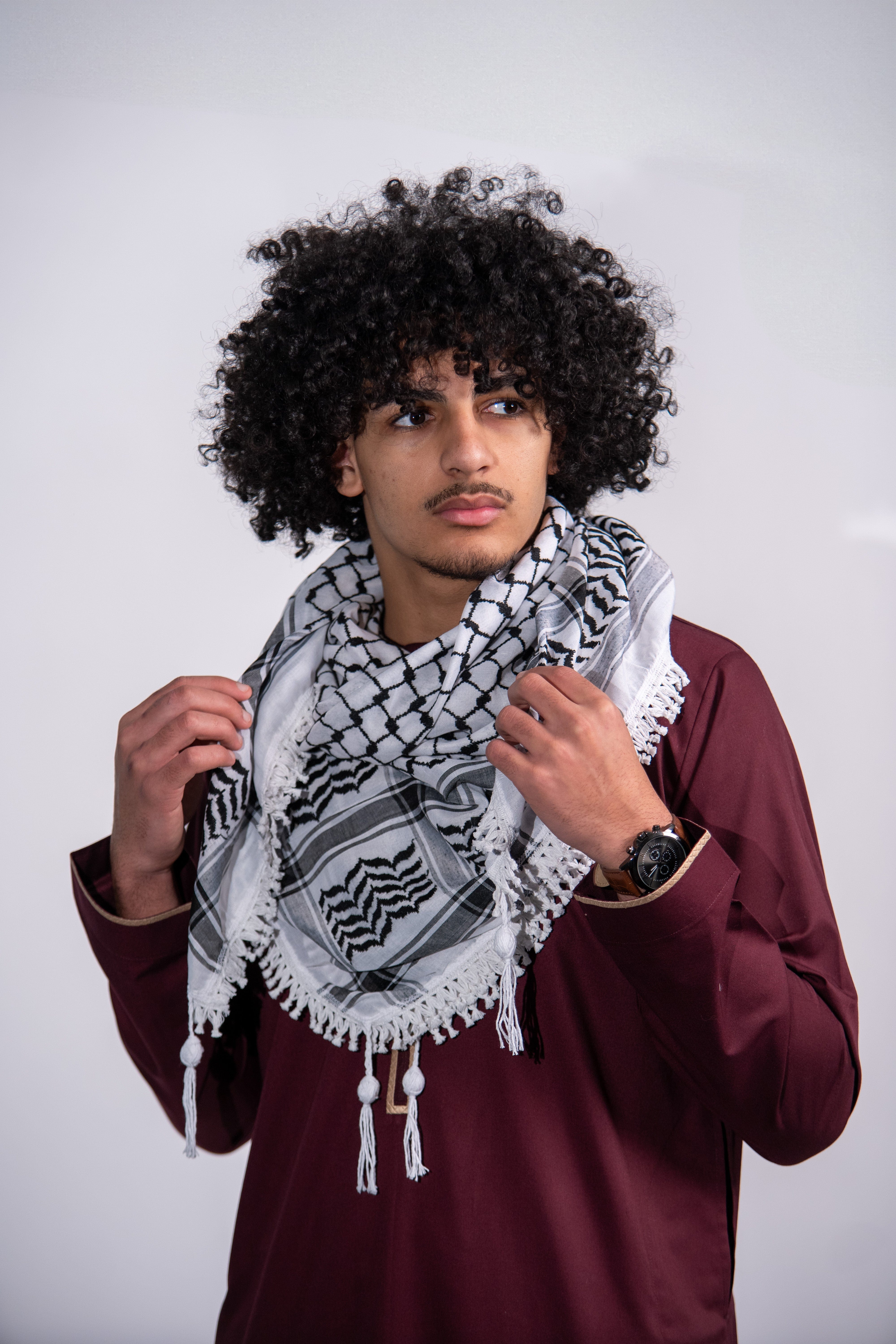 Burdaclothing Black & White Nablus Kufiya