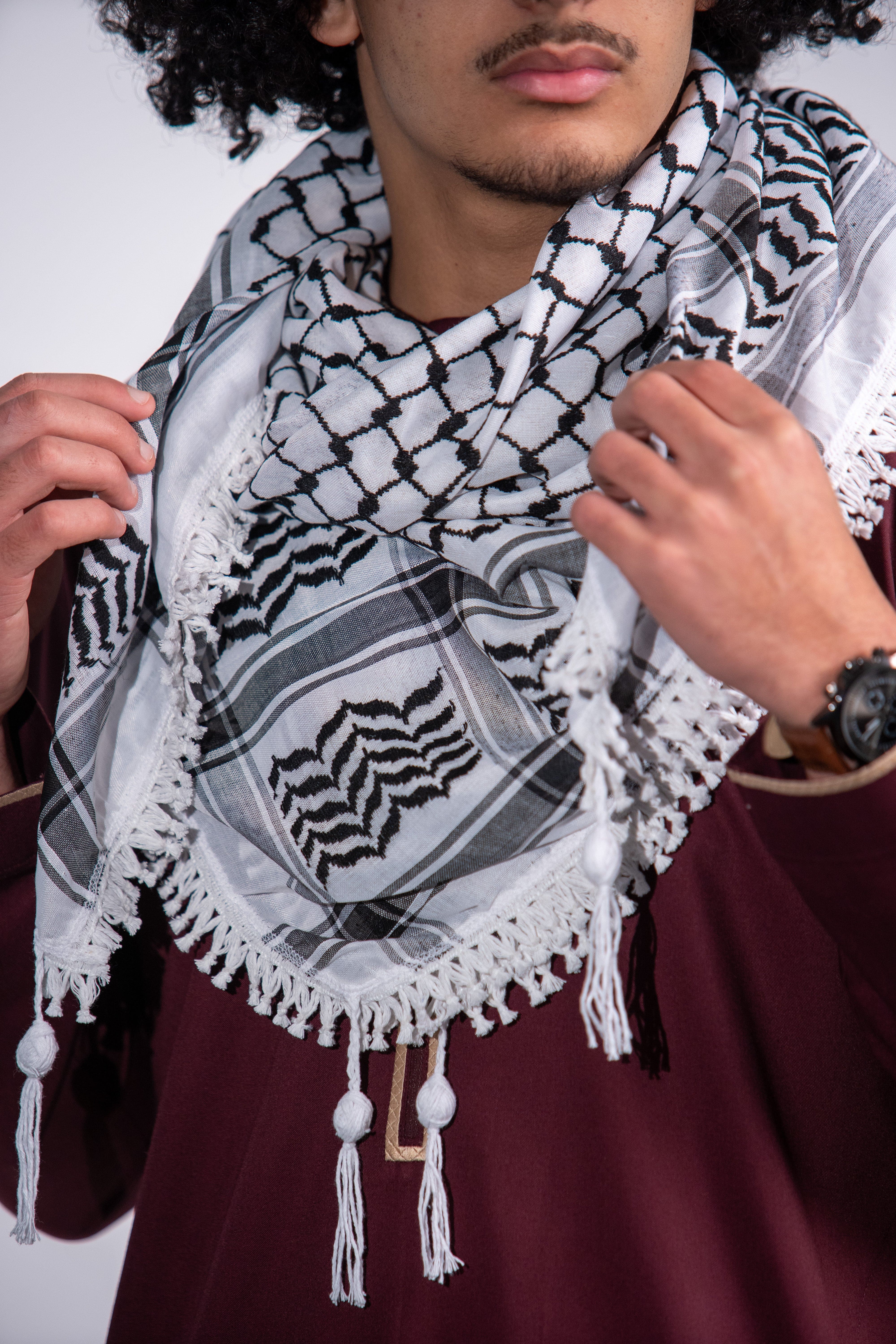 Burdaclothing Black & White Nablus Kufiya