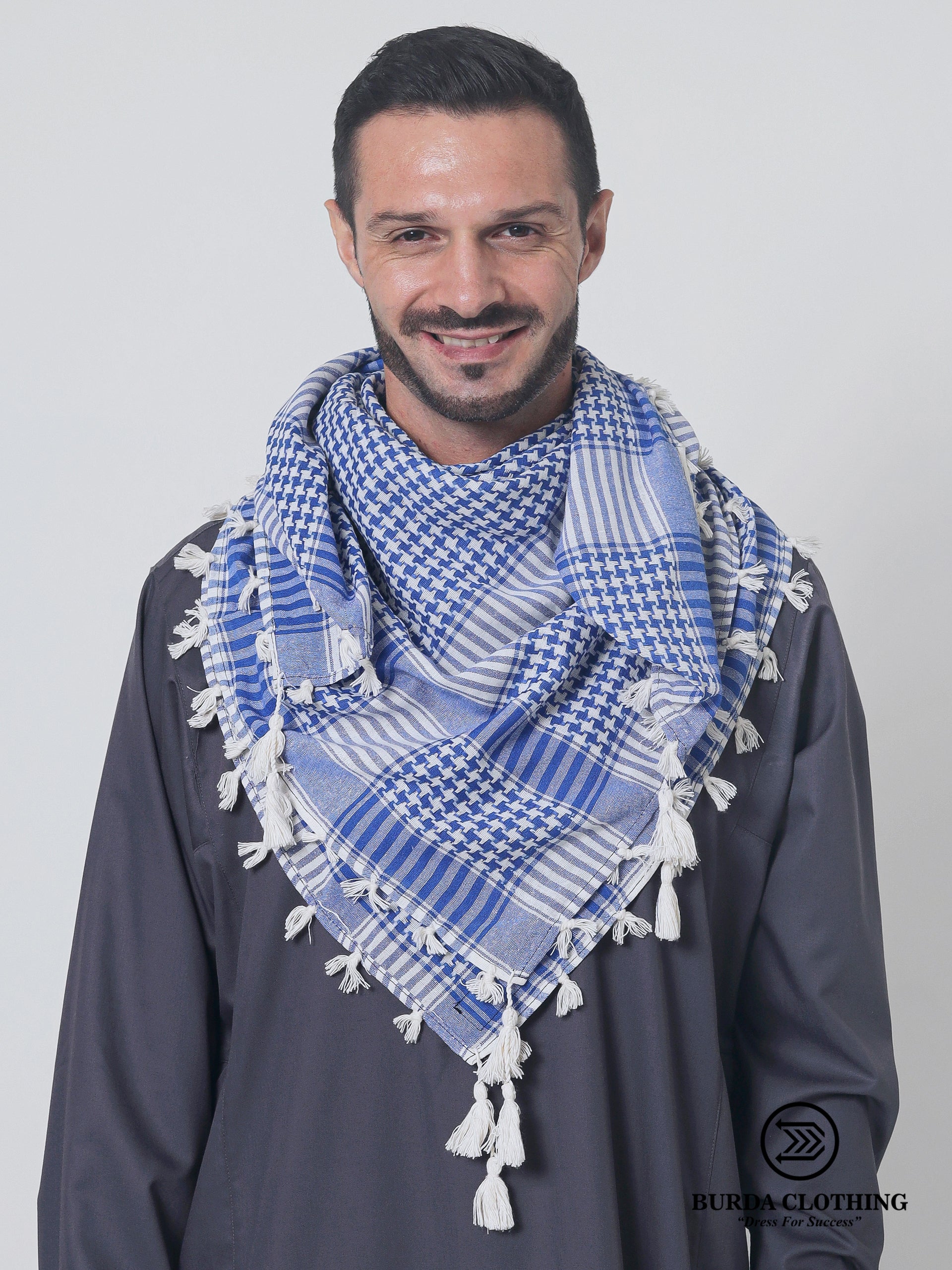 Blue Rumal Kufiya by Burdaclothing