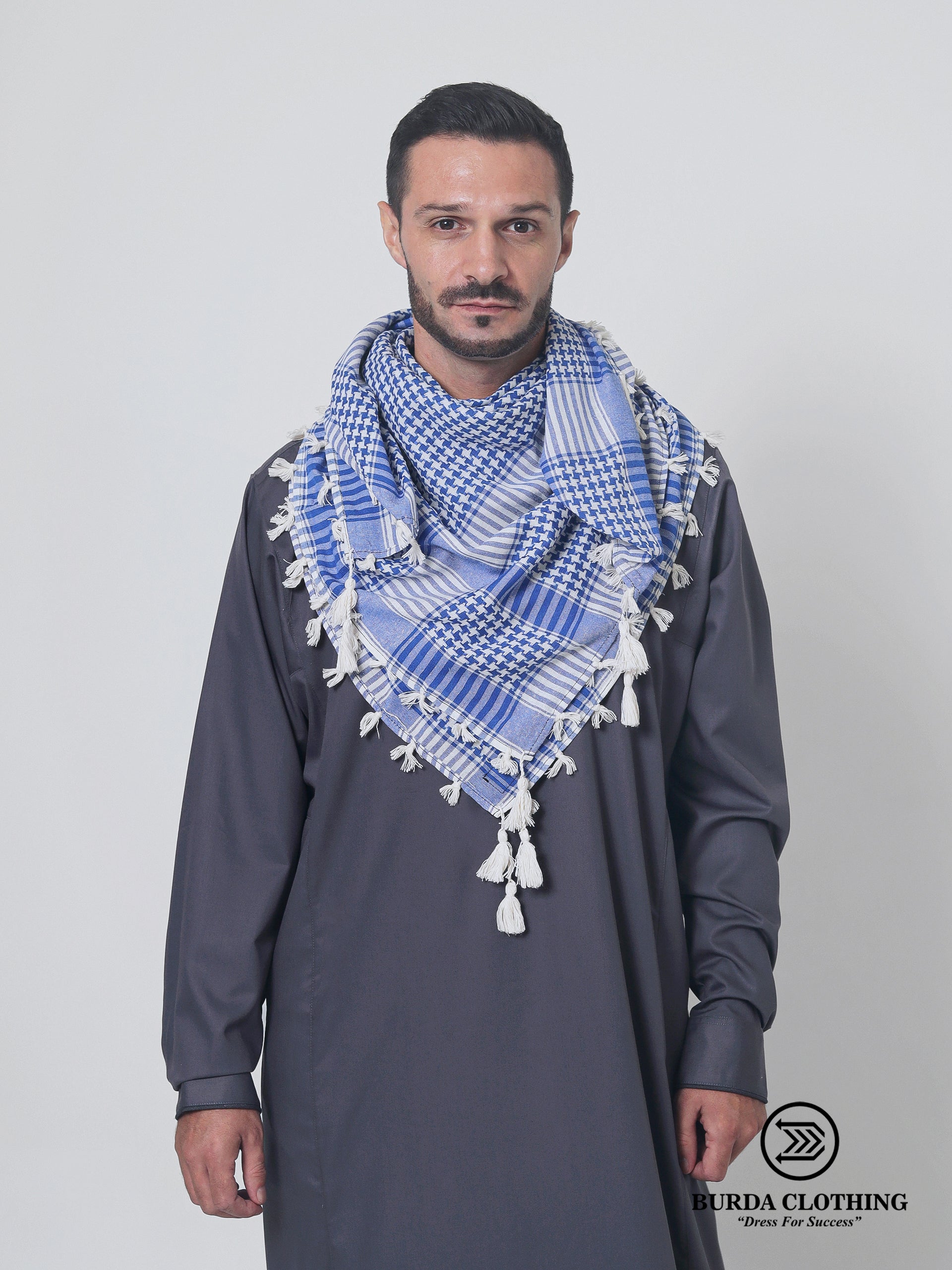 Blue Rumal Kufiya by Burdaclothing