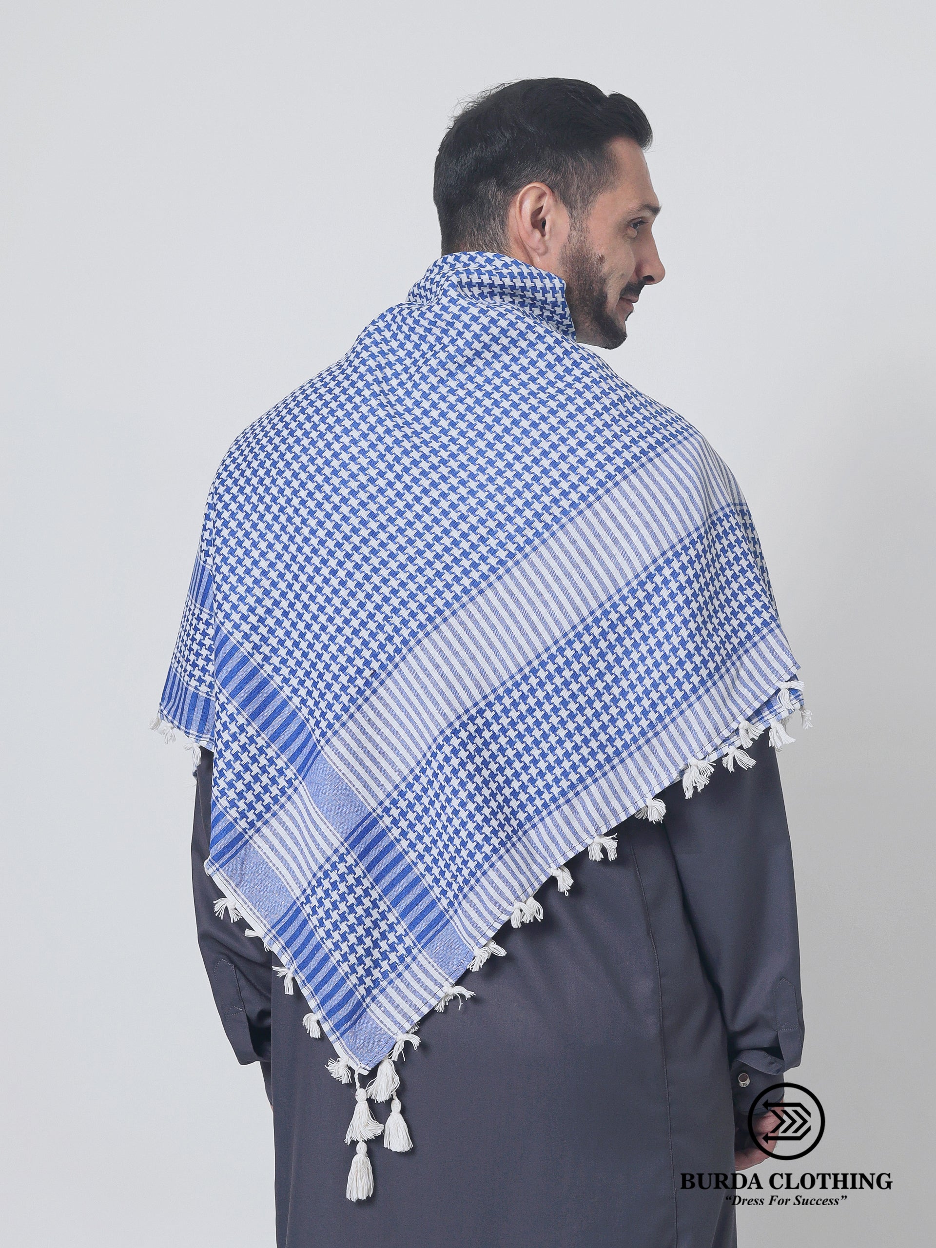 Blue Rumal Kufiya by Burdaclothing