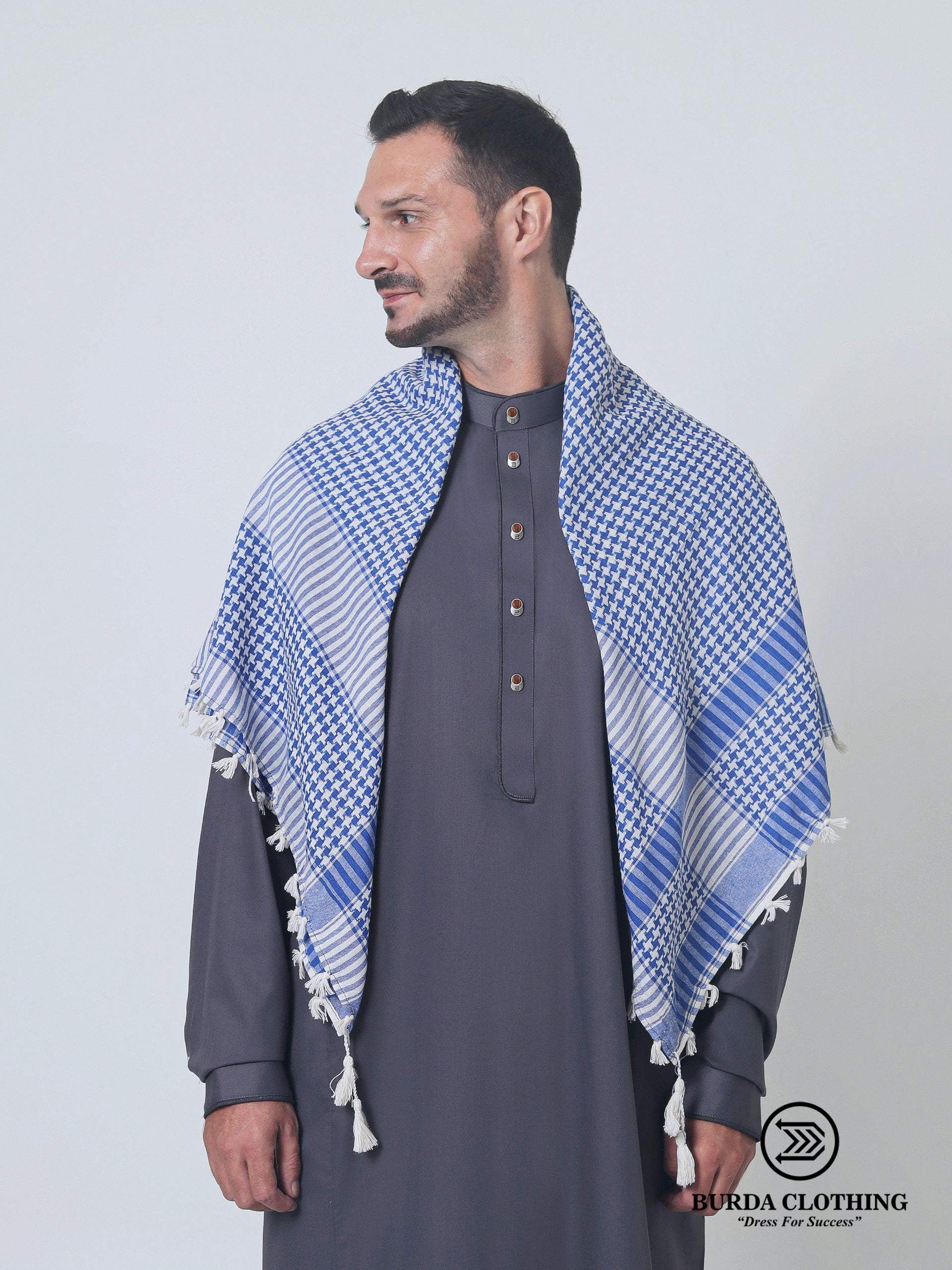 Blue Rumal Kufiya by Burdaclothing
