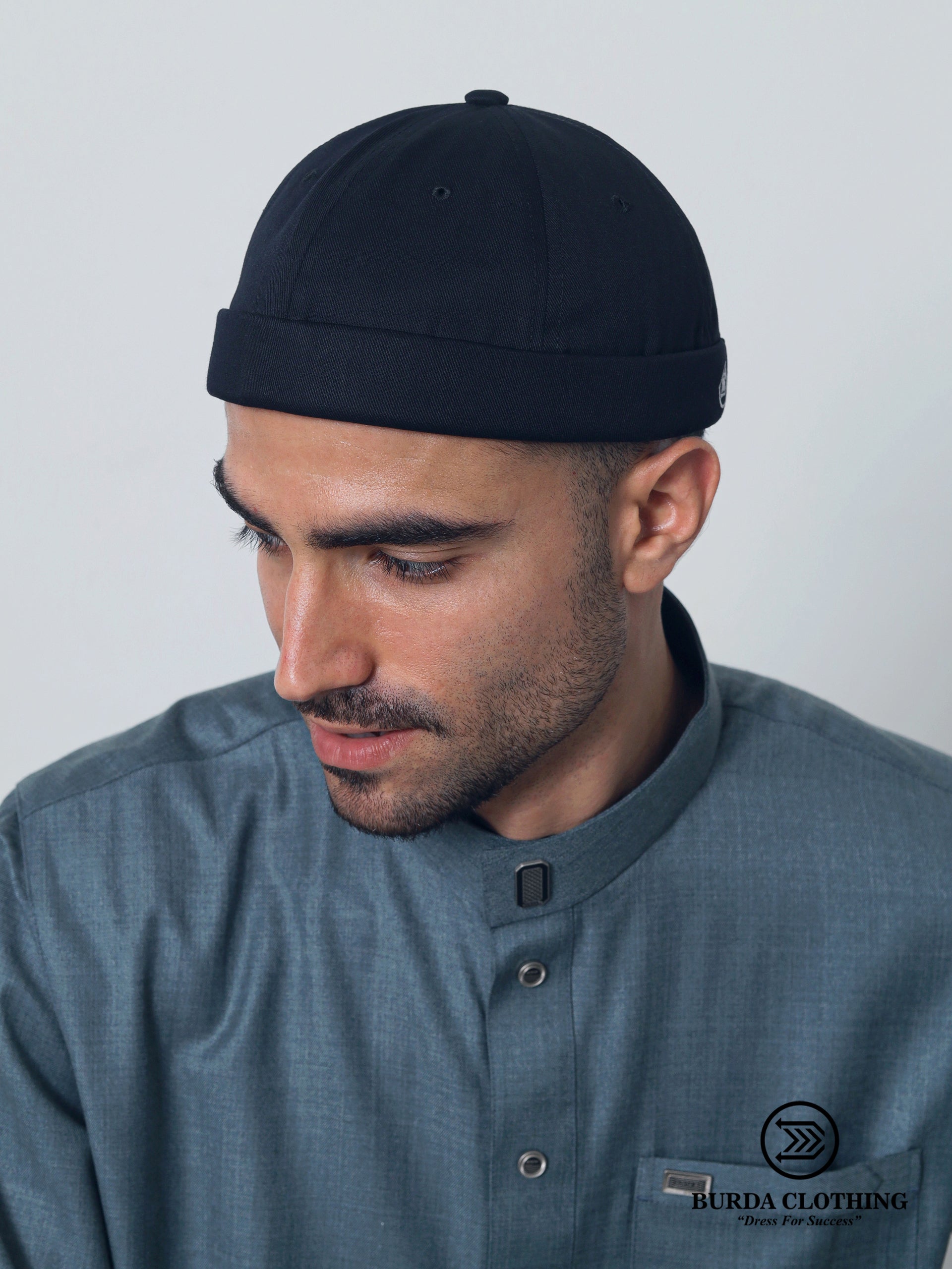 Brimless Hat Black by Burdaclothing