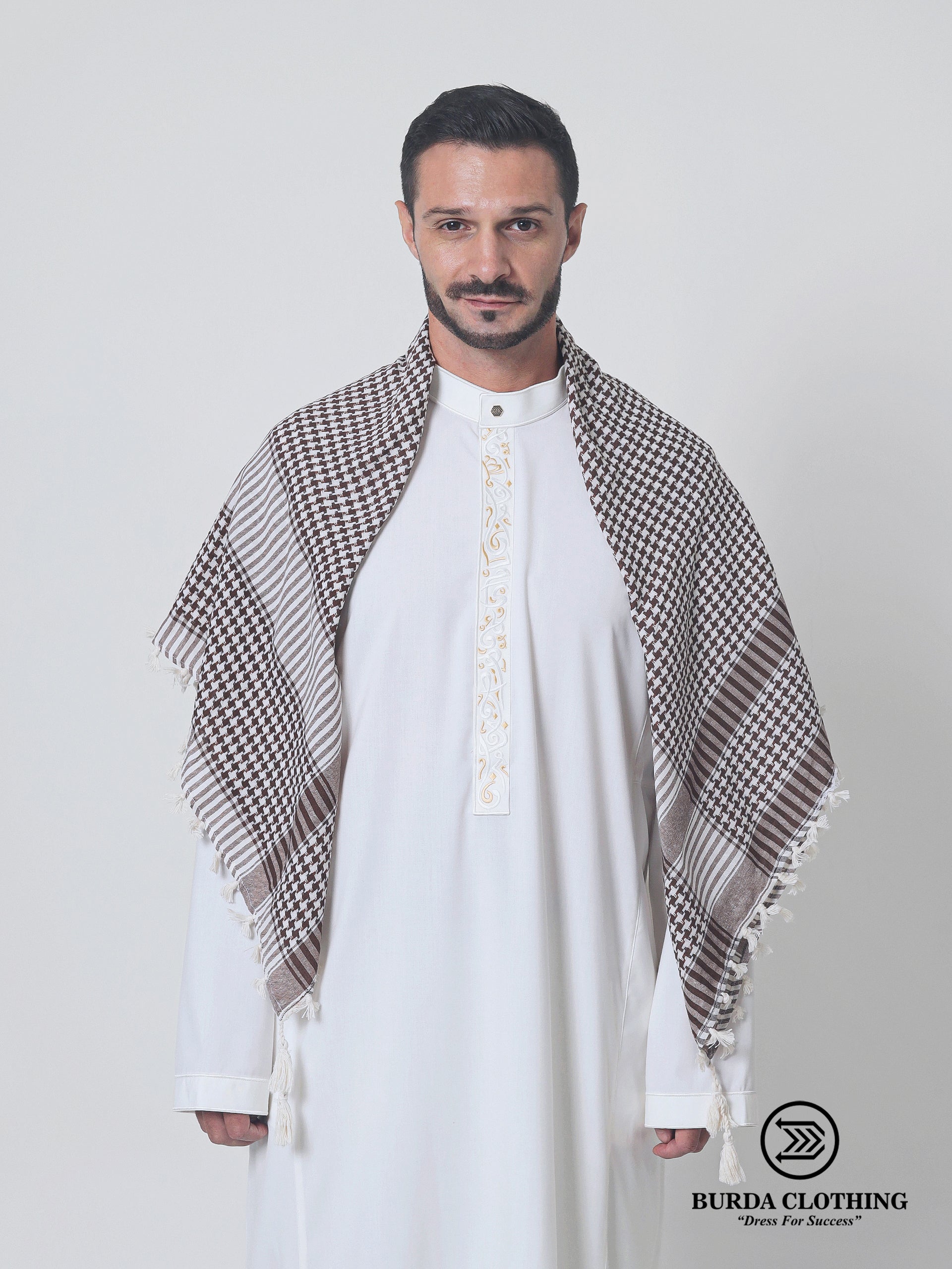 Brown Rumal Kufiya by Burdaclothing