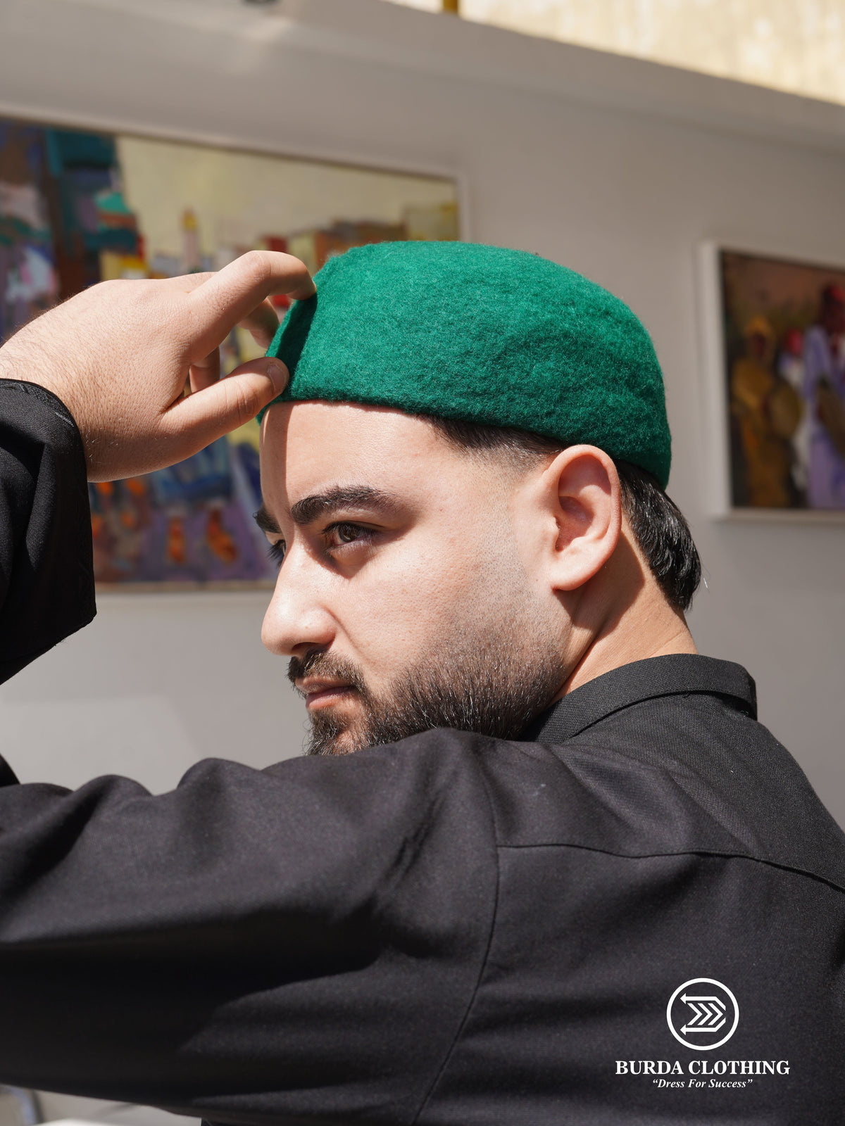 Chechia Hat Bendir Drum - Emerald by Burdaclothing
