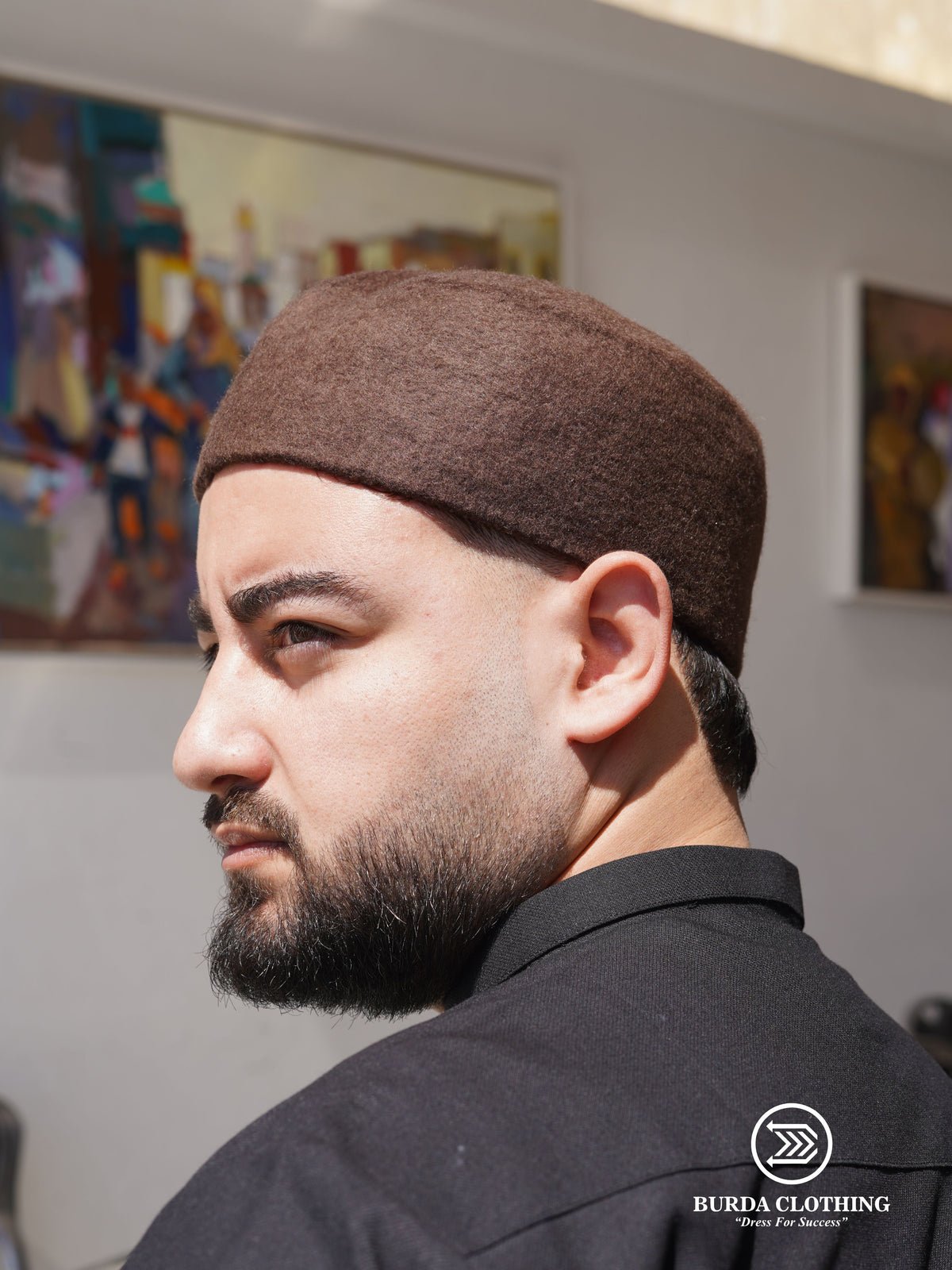 Chechia Hat- Brown by Burdaclothing
