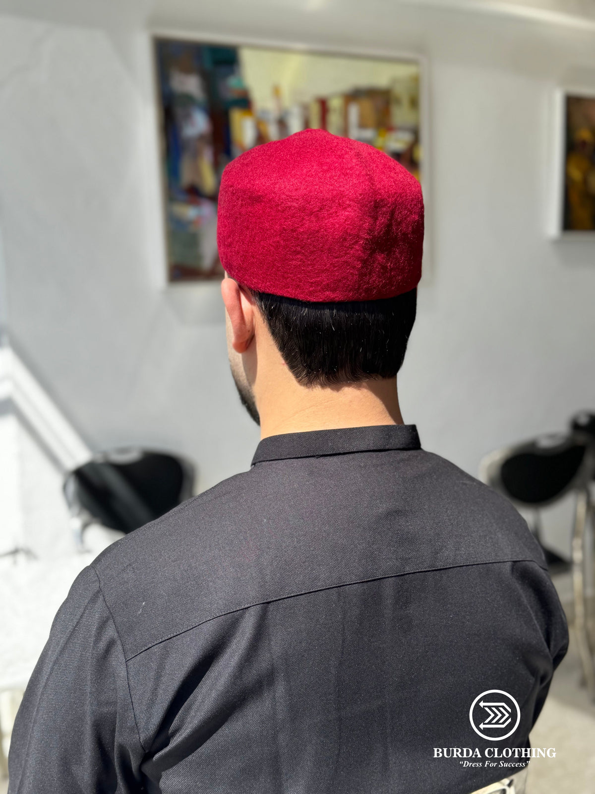 Chechia Hat- Maroon by Burdaclothing