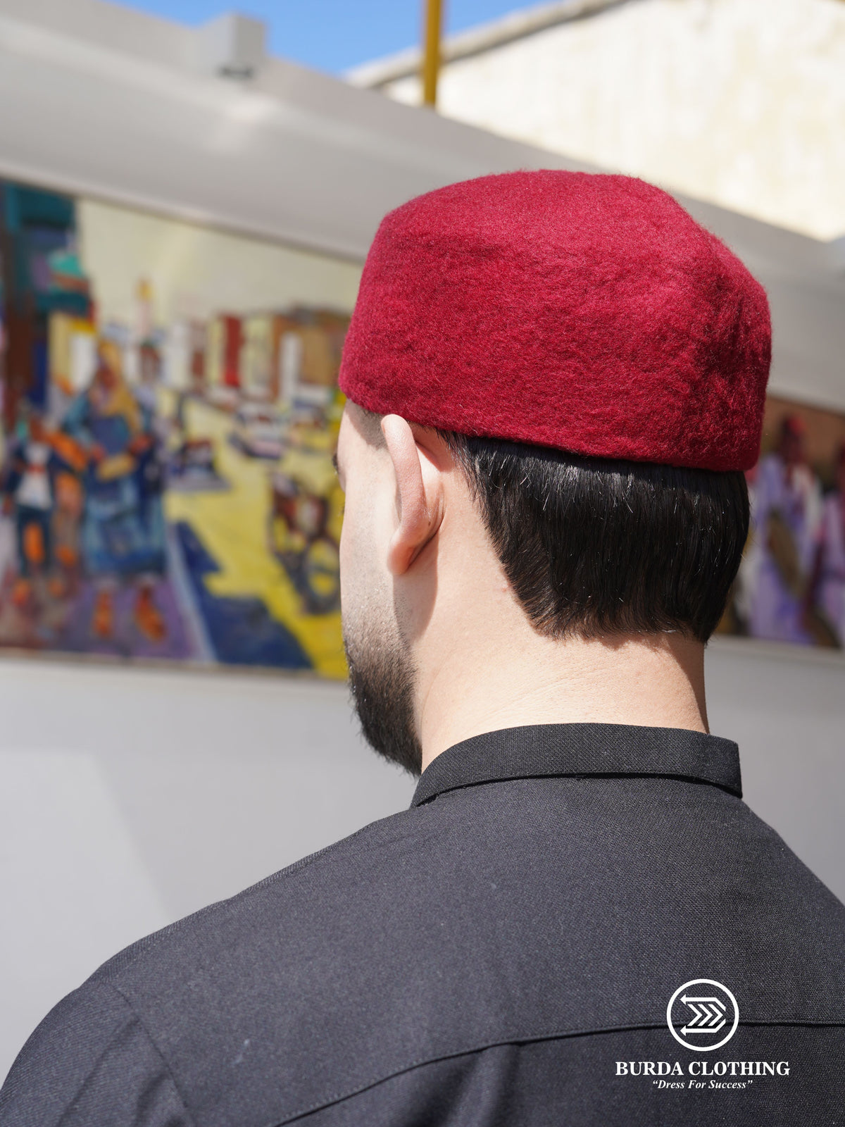 Chechia Hat- Maroon by Burdaclothing