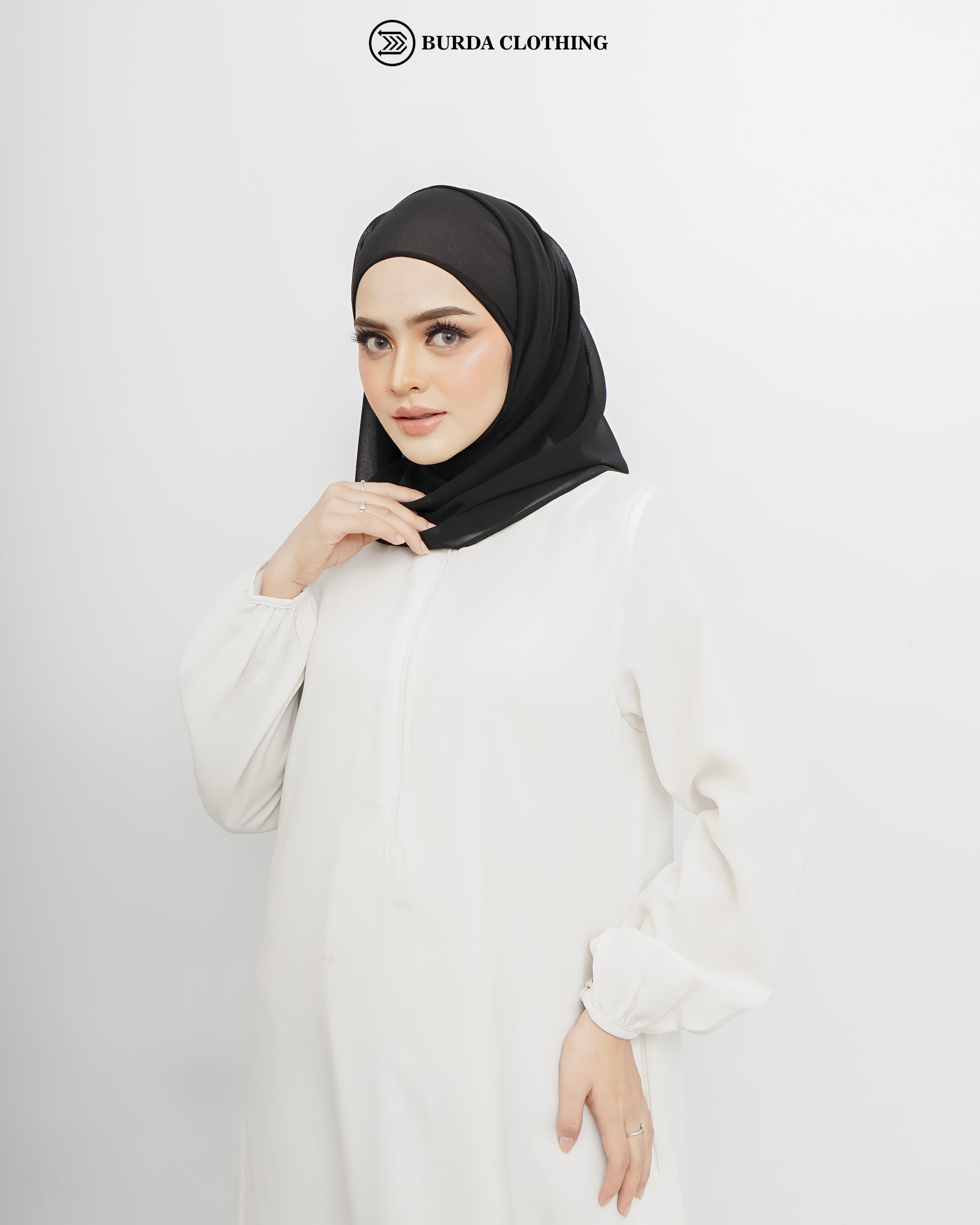 Chiffon Hijab Black by Burdaclothing