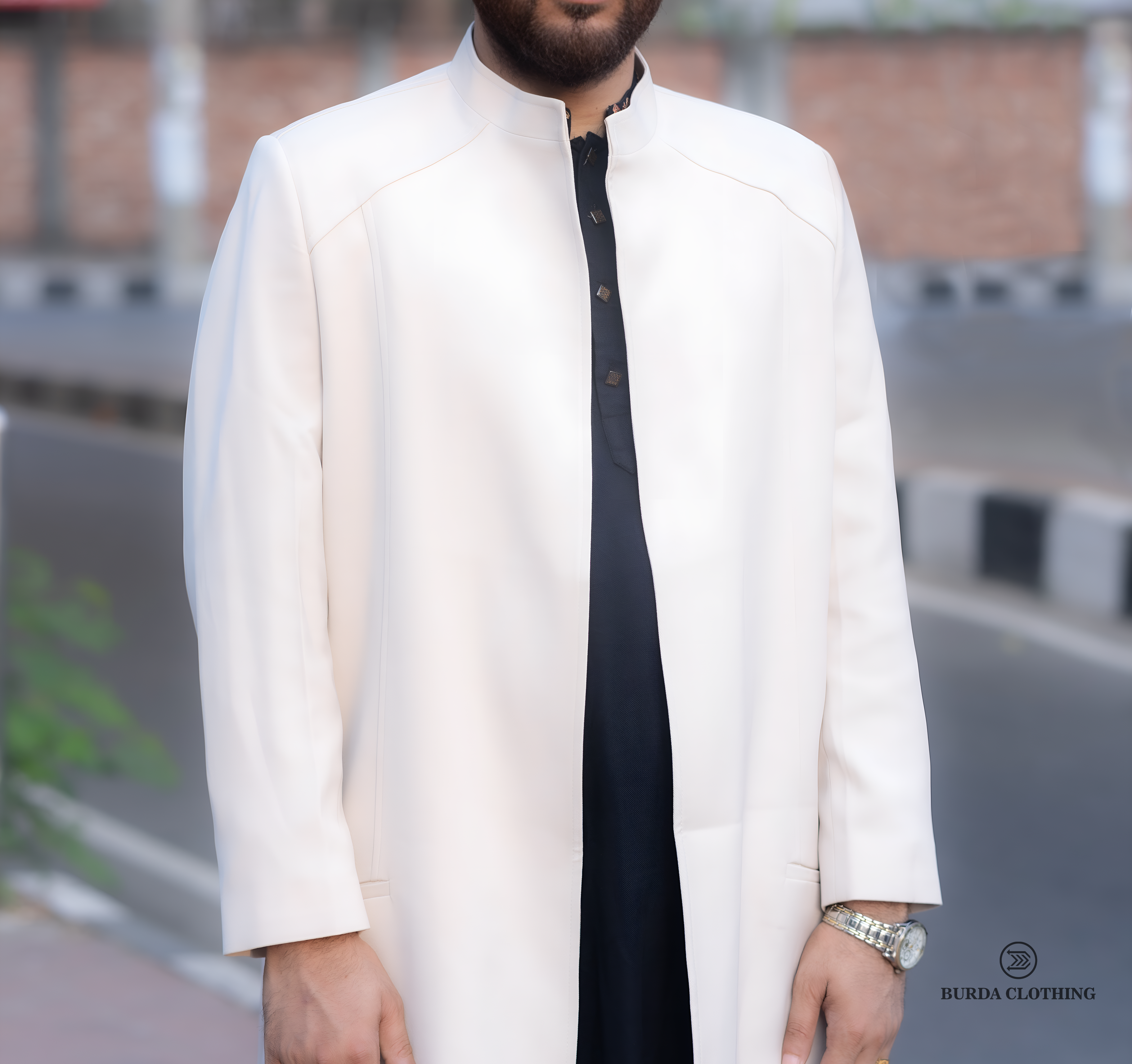 Cream Long Coat by burdaclothing