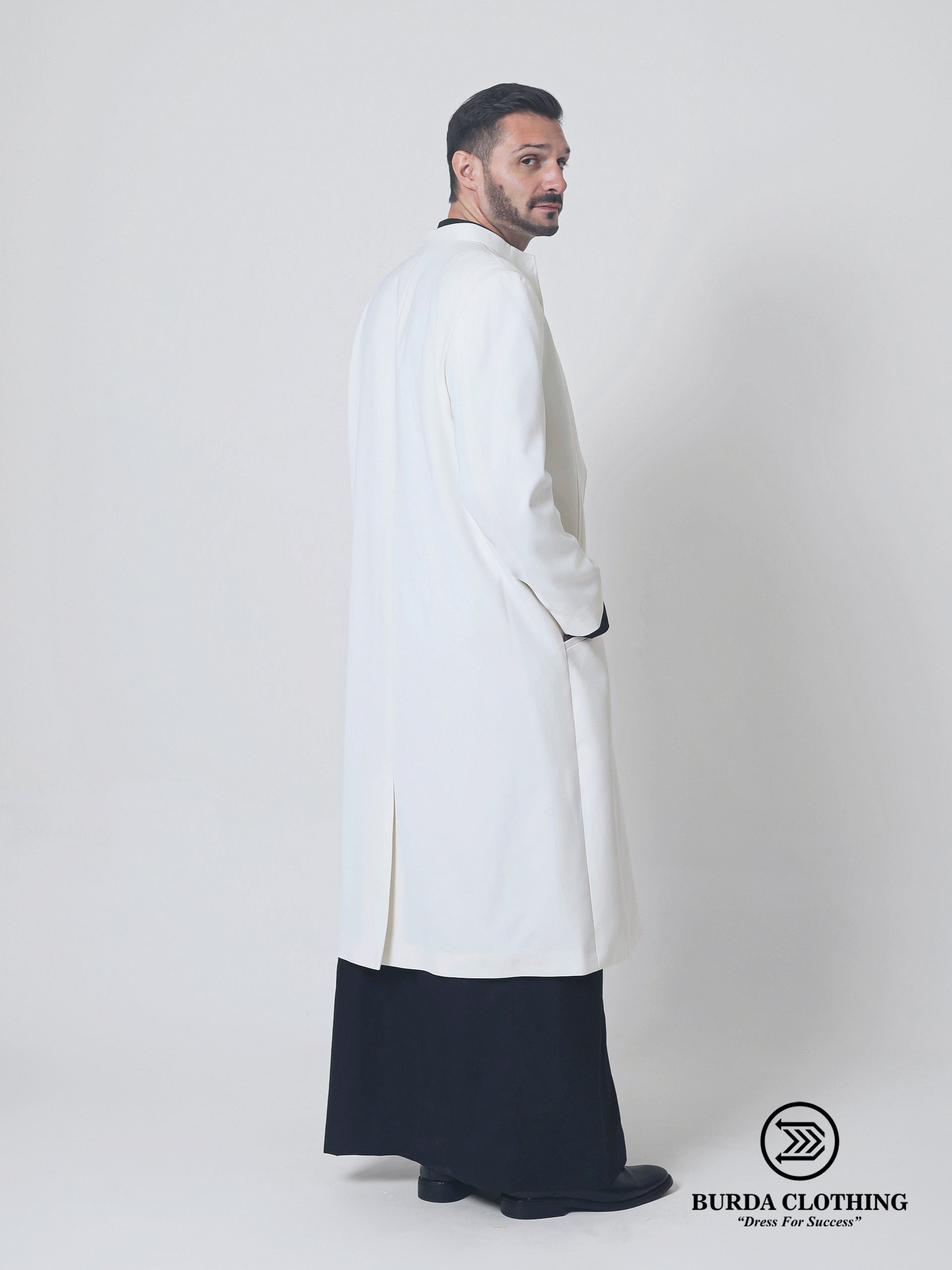 Cream Long Coat by Burdaclothing