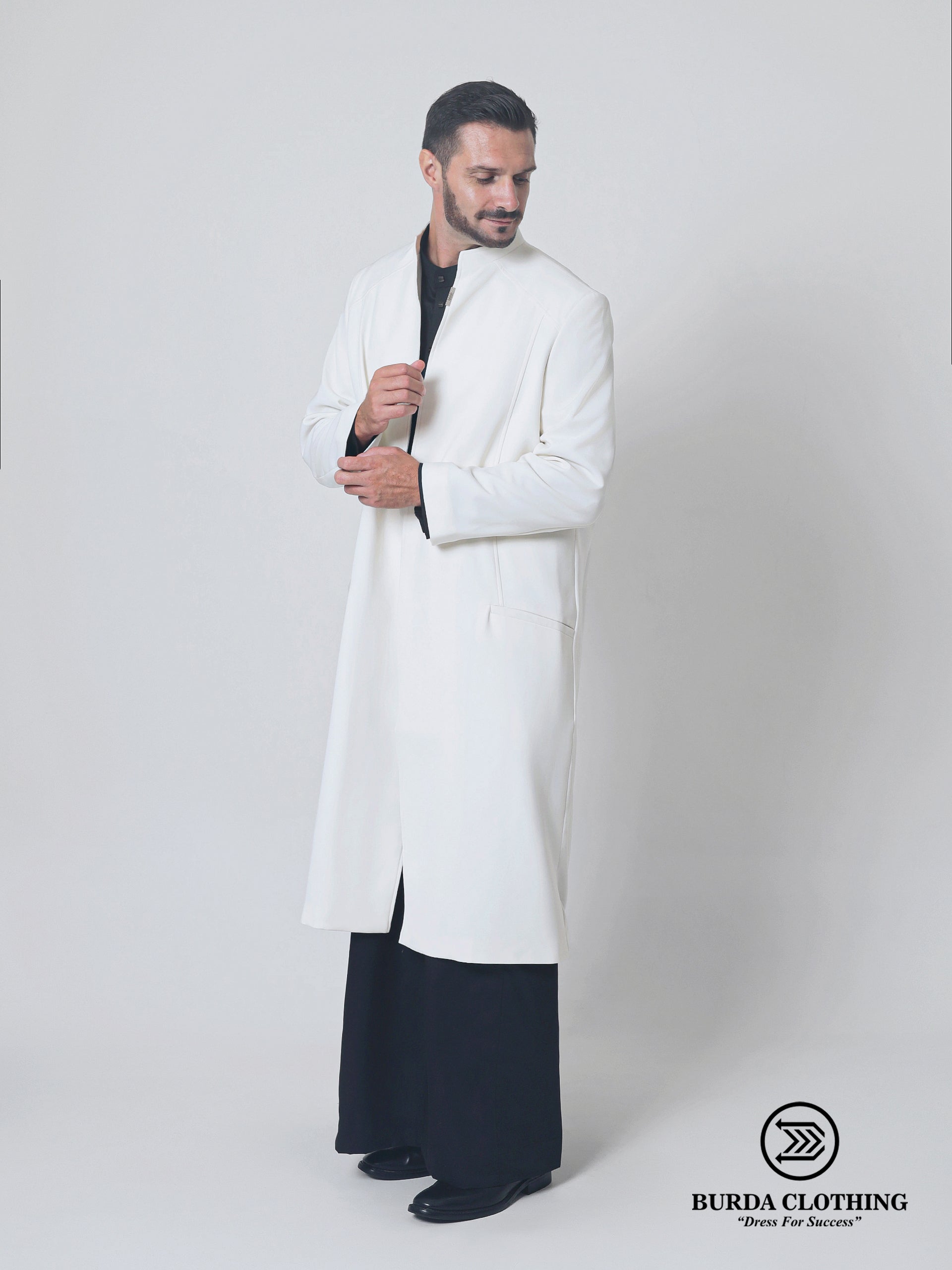 Cream Long Coat by Burdaclothing