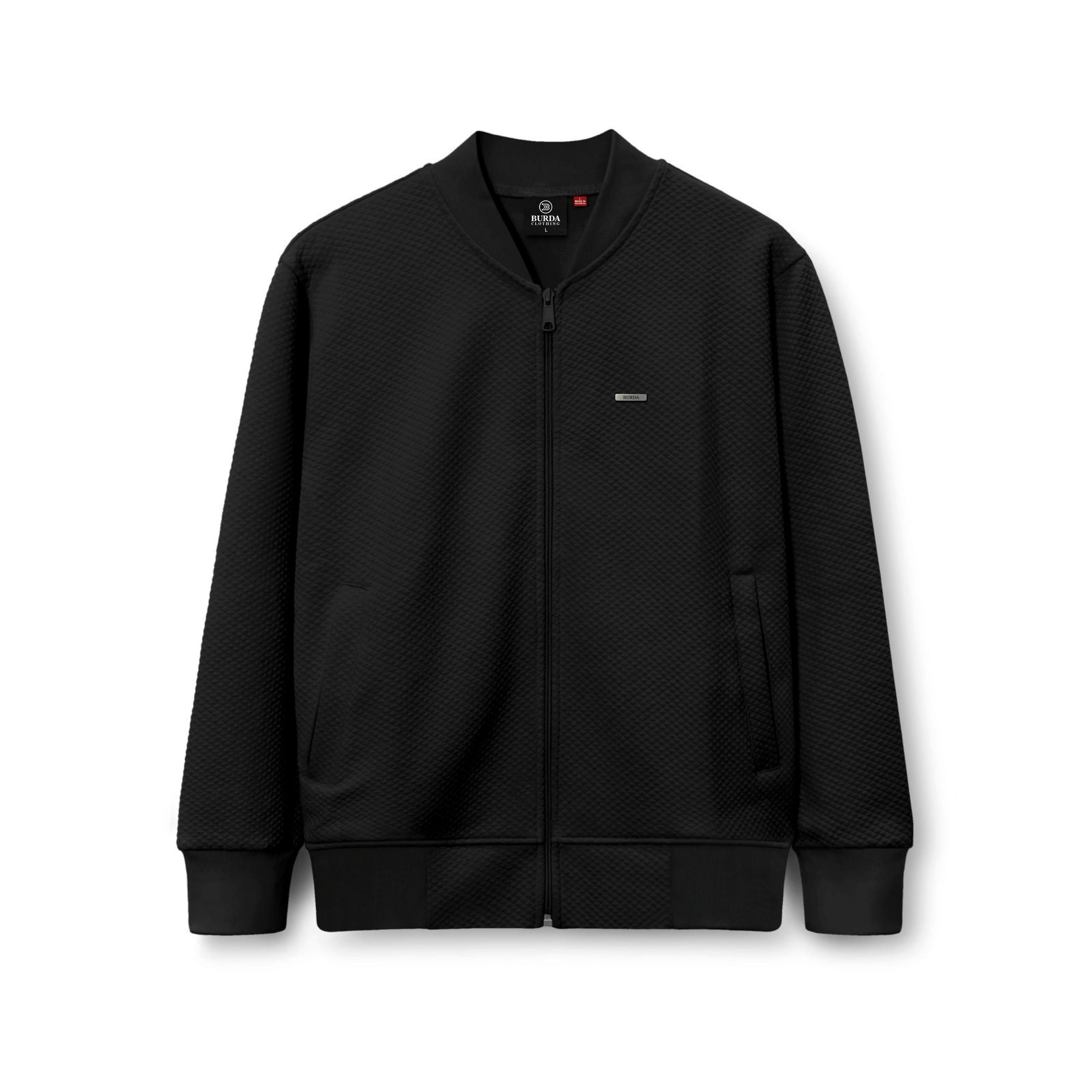 Diamond Quilted Jacket Black / L by Burdaclothing