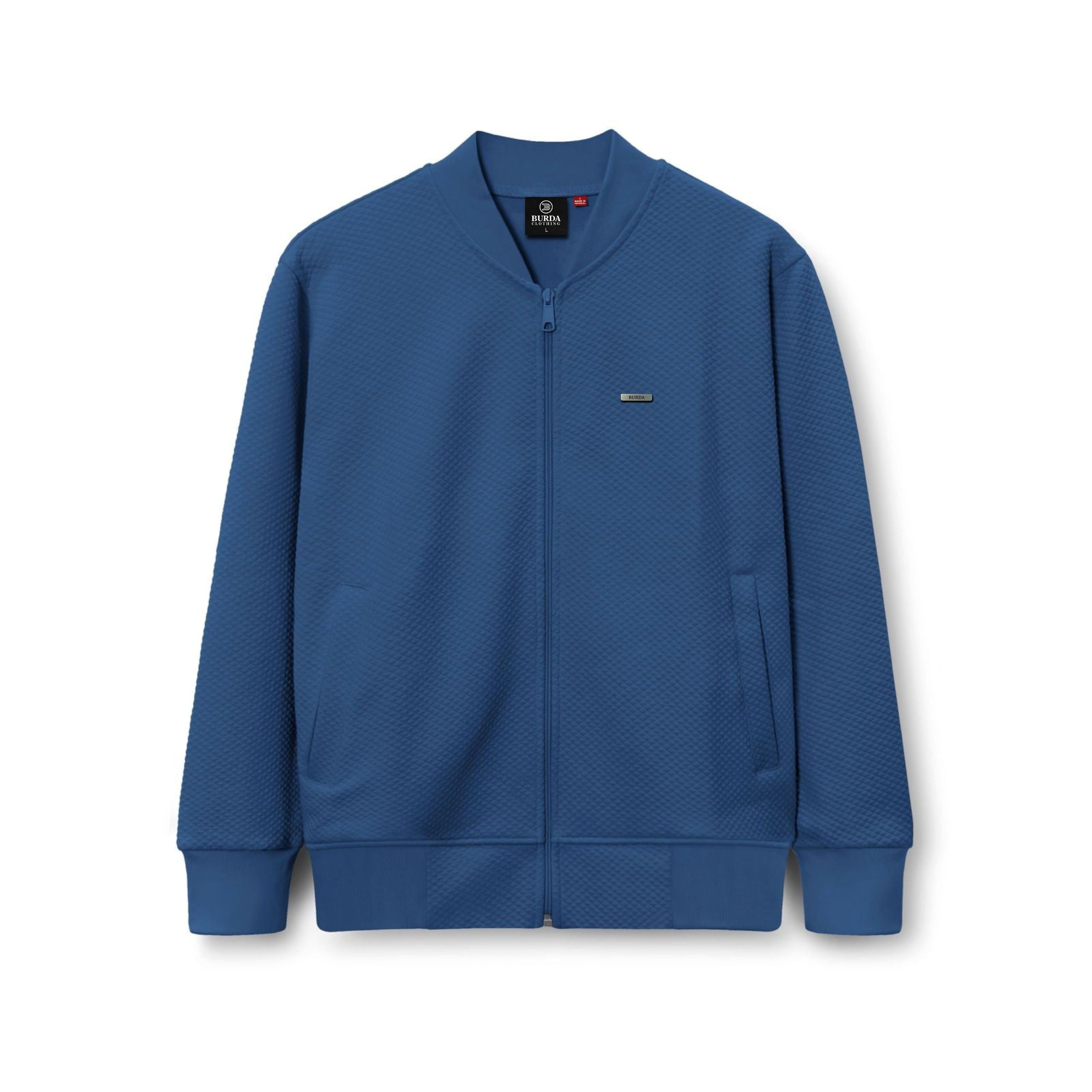 Diamond Quilted Jacket Blue / L by Burdaclothing