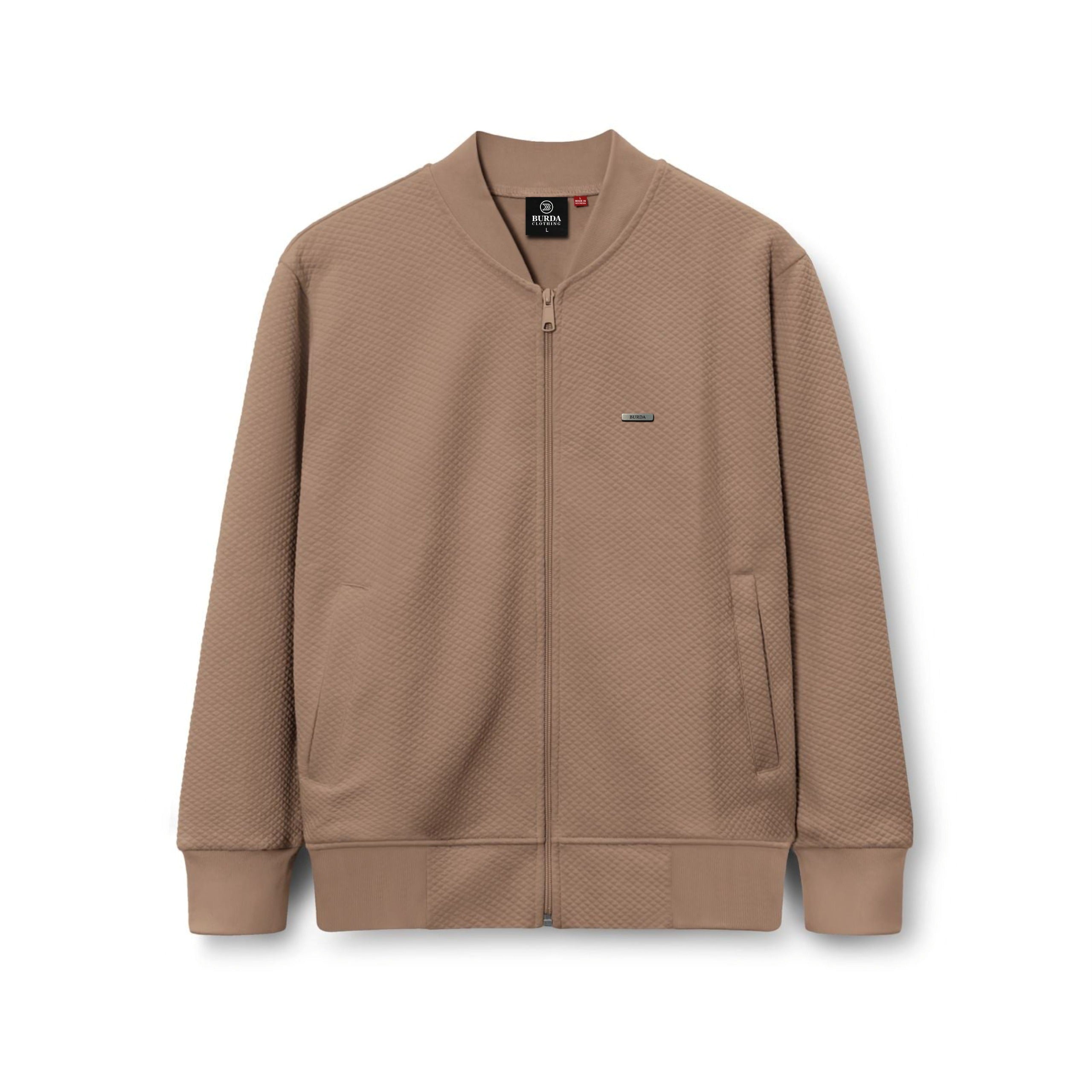 Diamond Quilted Jacket Brown / L by Burdaclothing