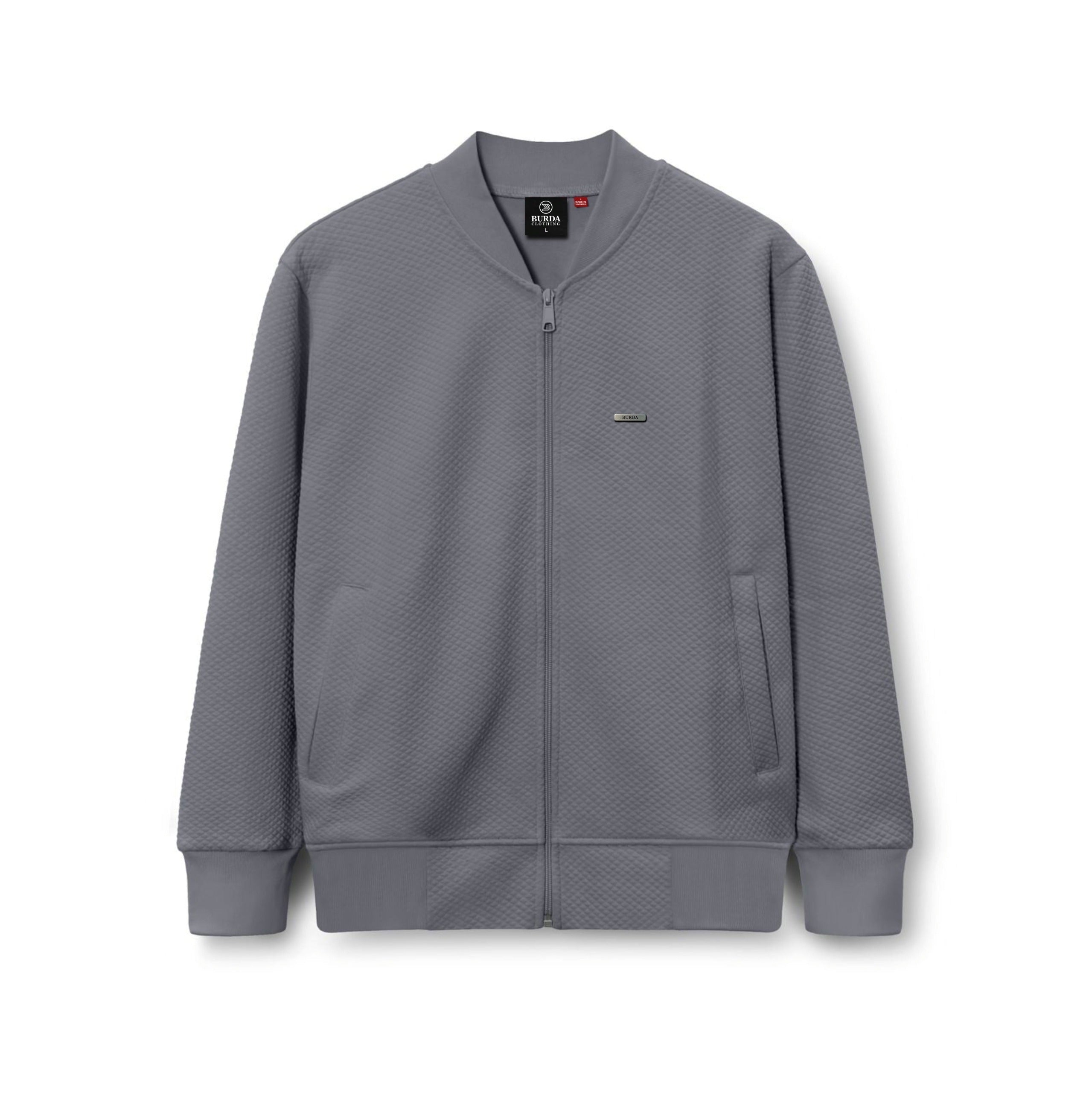 Diamond Quilted Jacket Gray / L by Burdaclothing